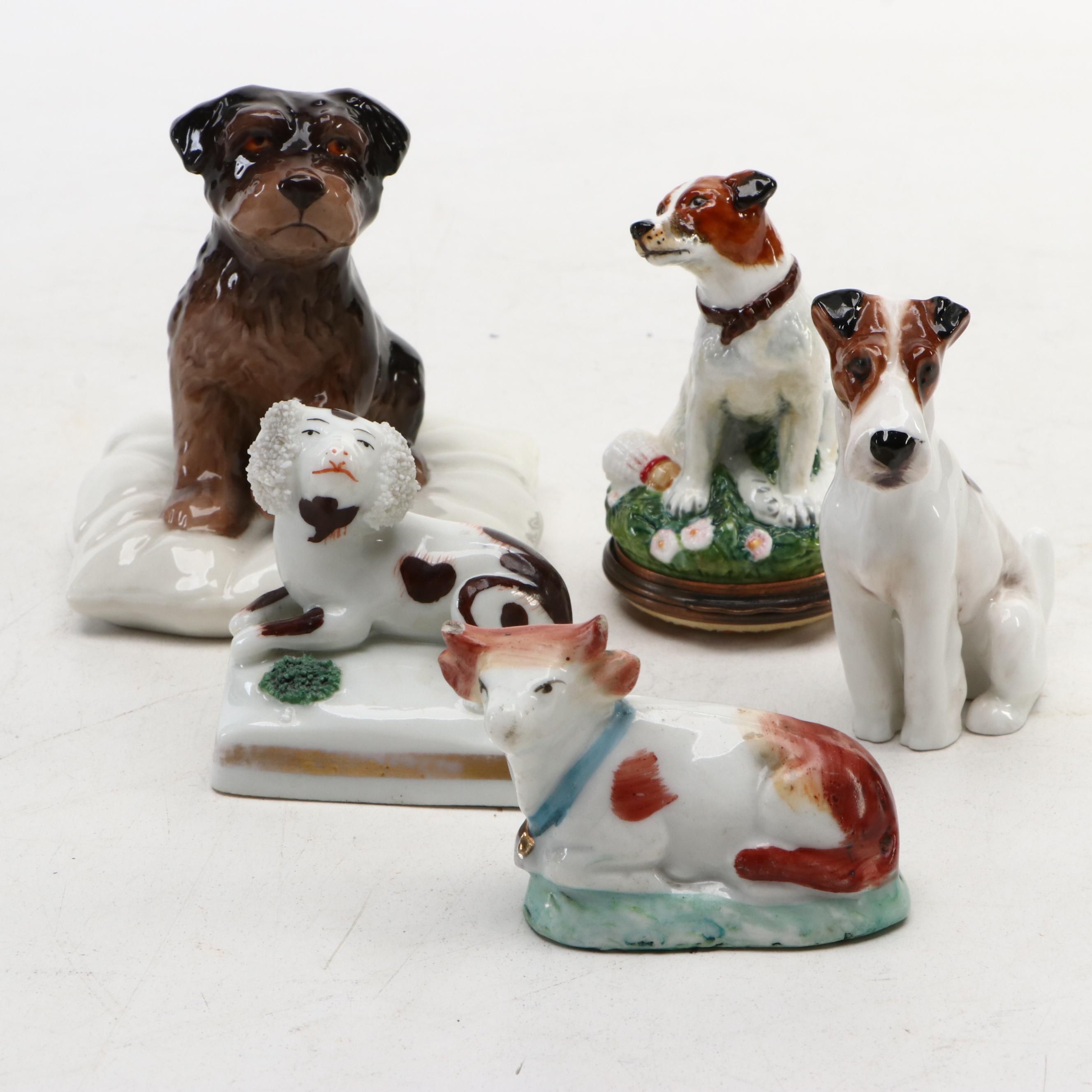 Royal Copenhagen and Royal Doulton Porcelain Dogs and Cow