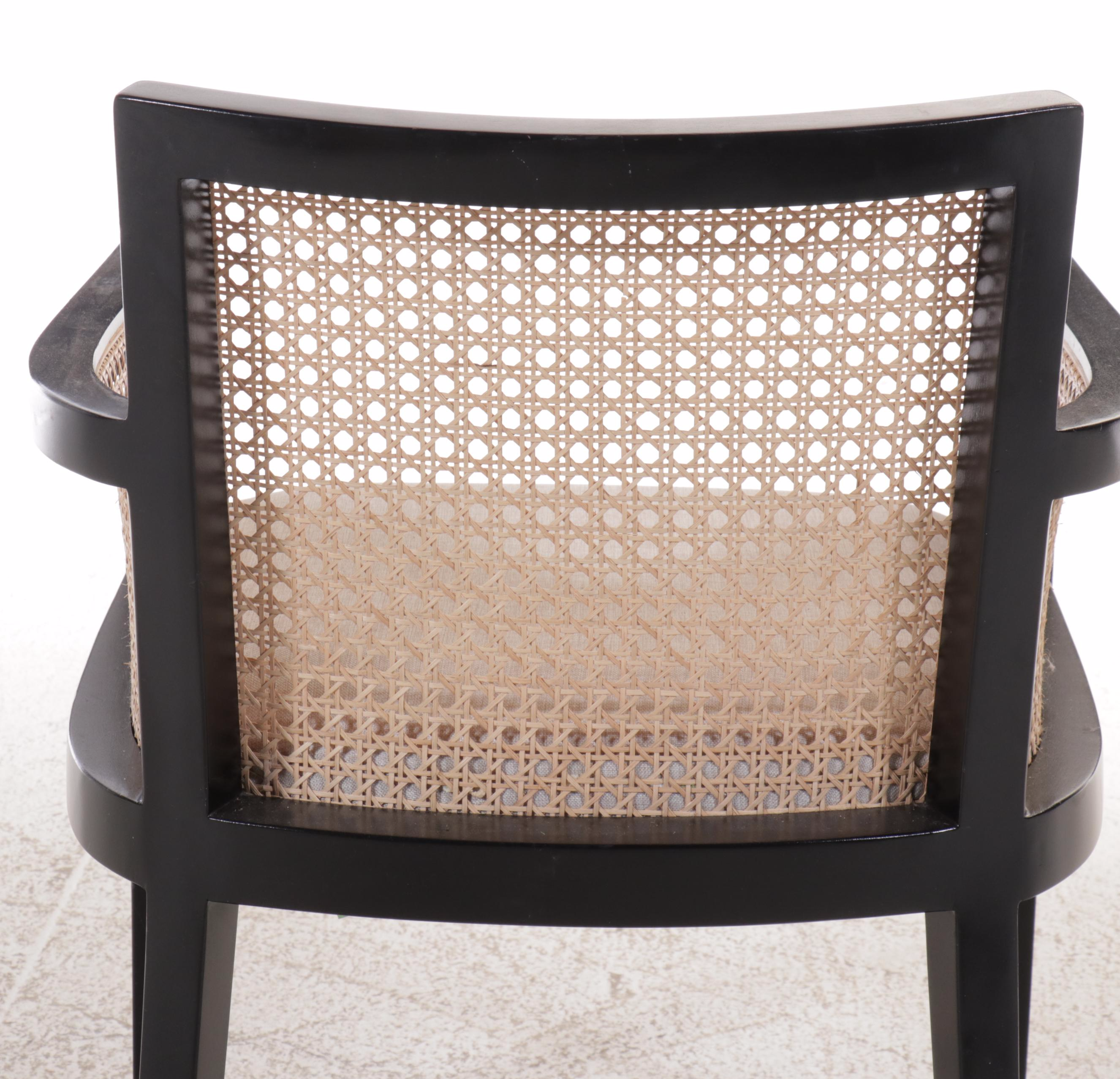 Set of Six World Market "Fynn" Wood and Cane Dining Chairs