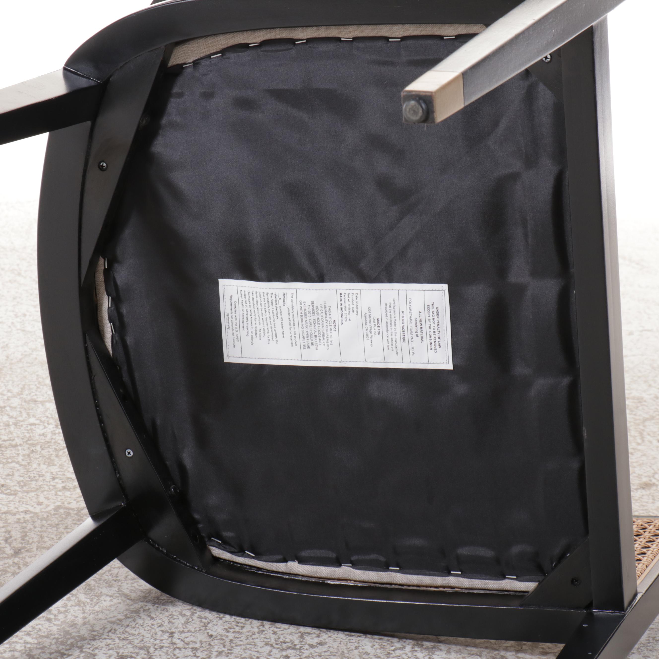 Set of Six World Market "Fynn" Wood and Cane Dining Chairs