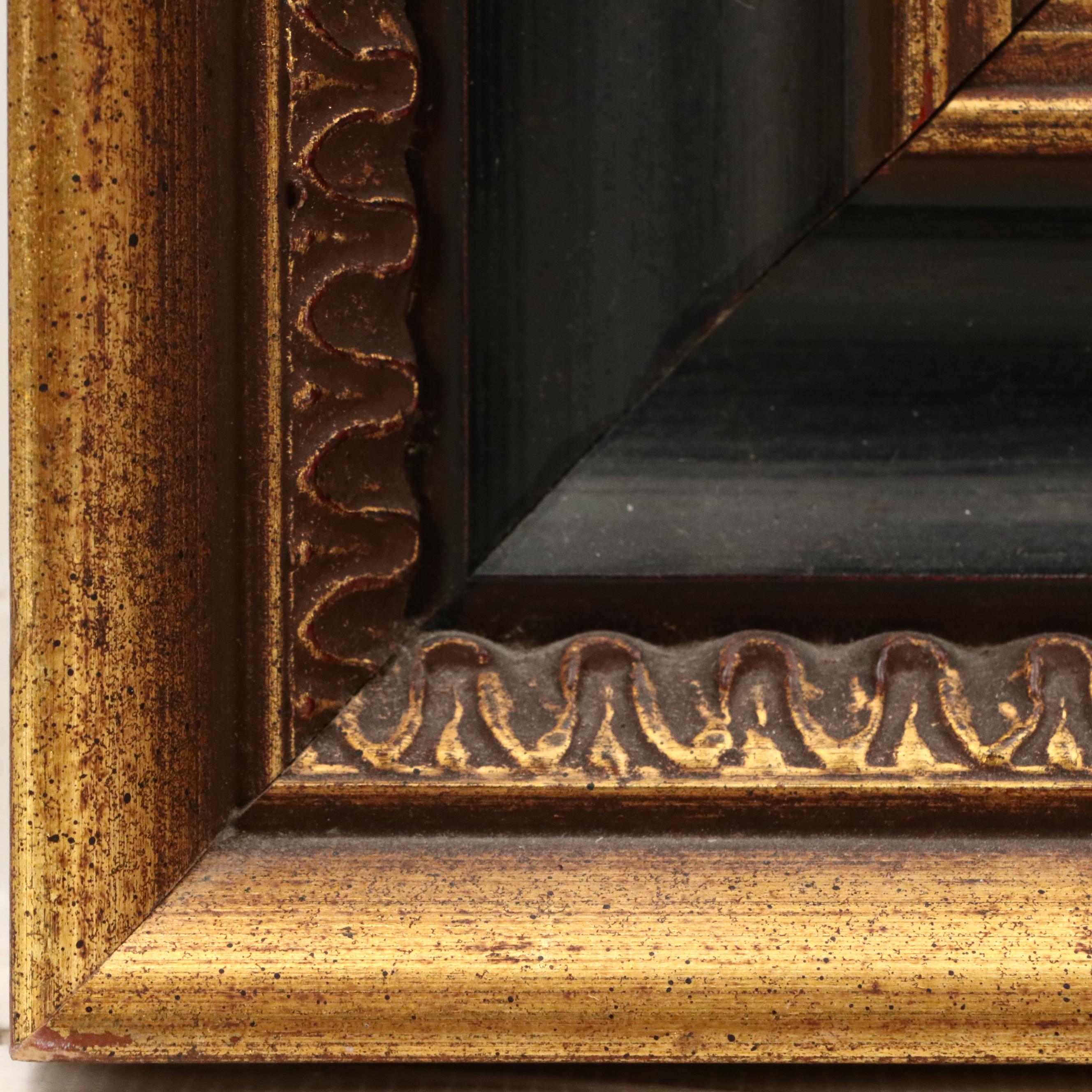 Louis Spiegel Oil Painting Portrait of Clown on Newspaper, 1969