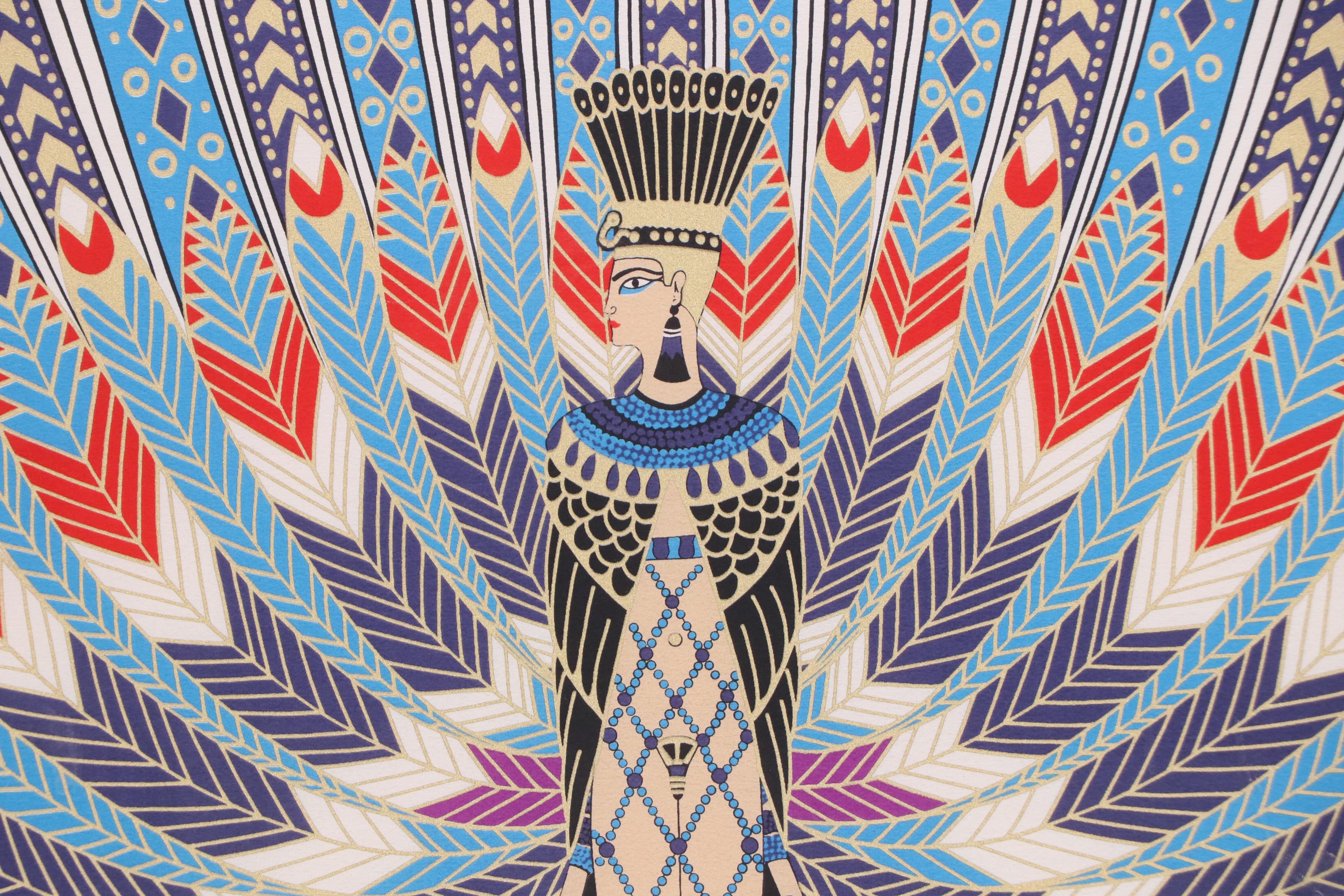 Printed Silk Scarf Designed by Erté "The Nile," Circa 1970
