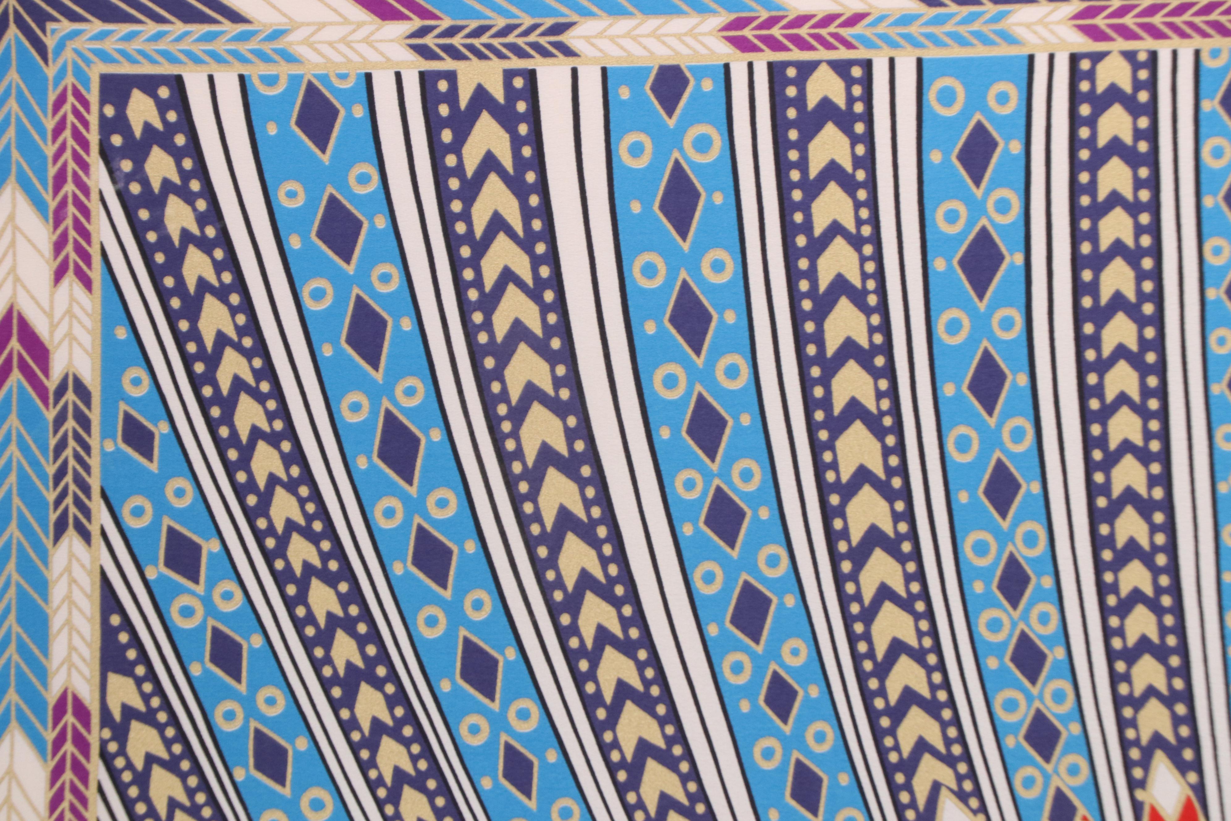 Printed Silk Scarf Designed by Erté "The Nile," Circa 1970