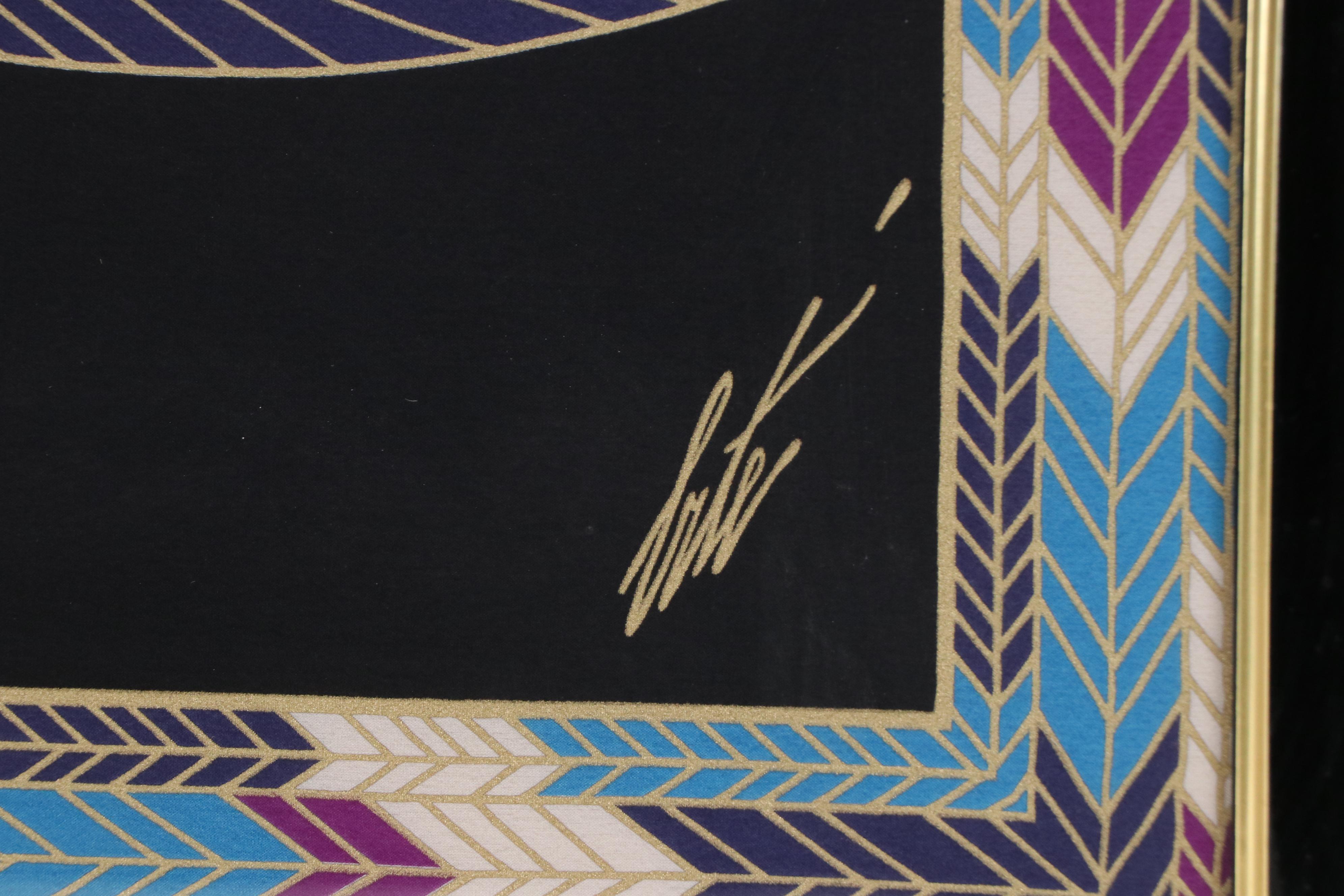 Printed Silk Scarf Designed by Erté "The Nile," Circa 1970