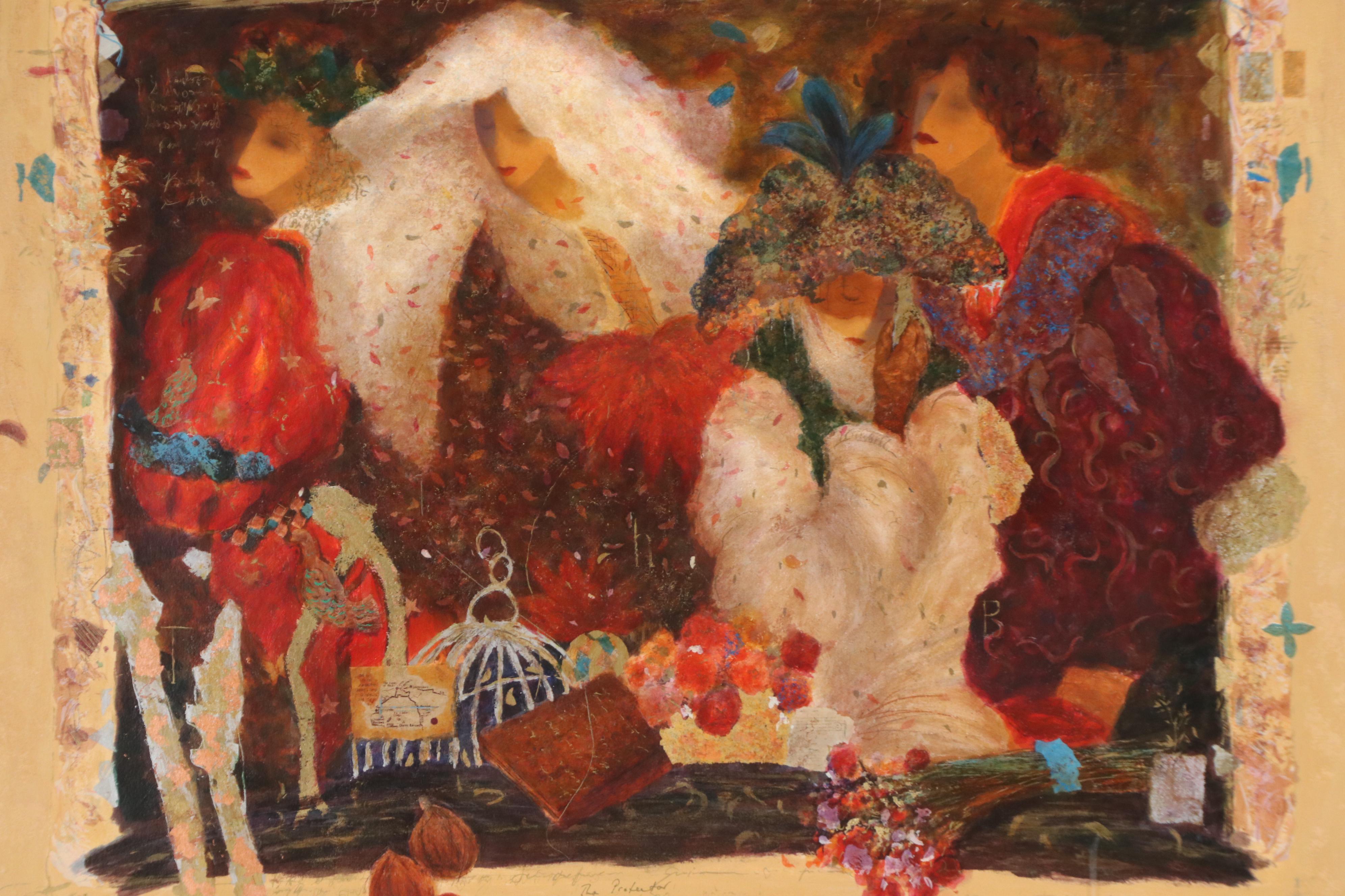 Roy Fairchild-Woodard Embellished Serigraph "The Protector," 1994