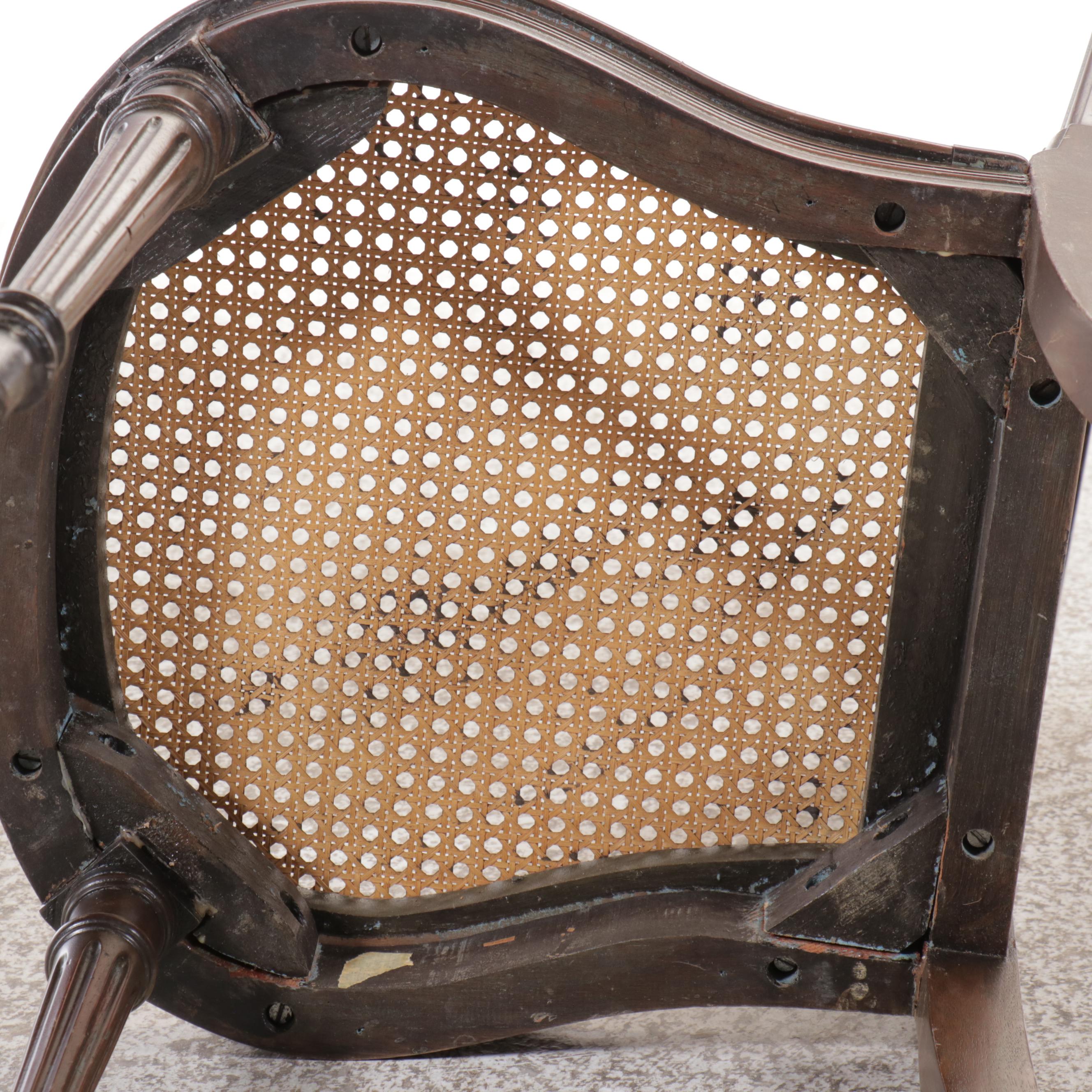 Seven Louis XVI Style Side Chairs with Woven Cane Seating, Early 20th Century