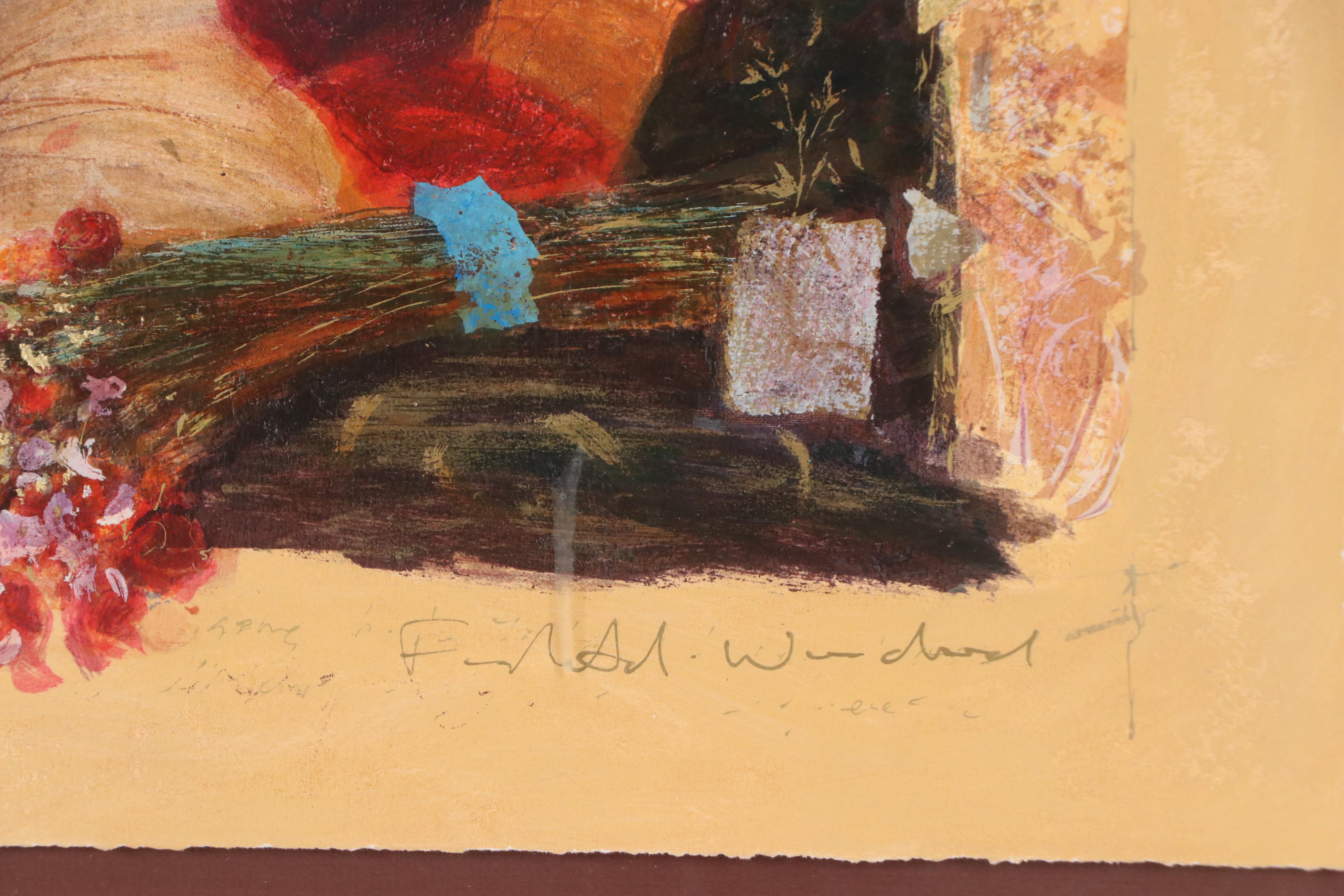 Roy Fairchild-Woodard Embellished Serigraph "The Protector," 1994