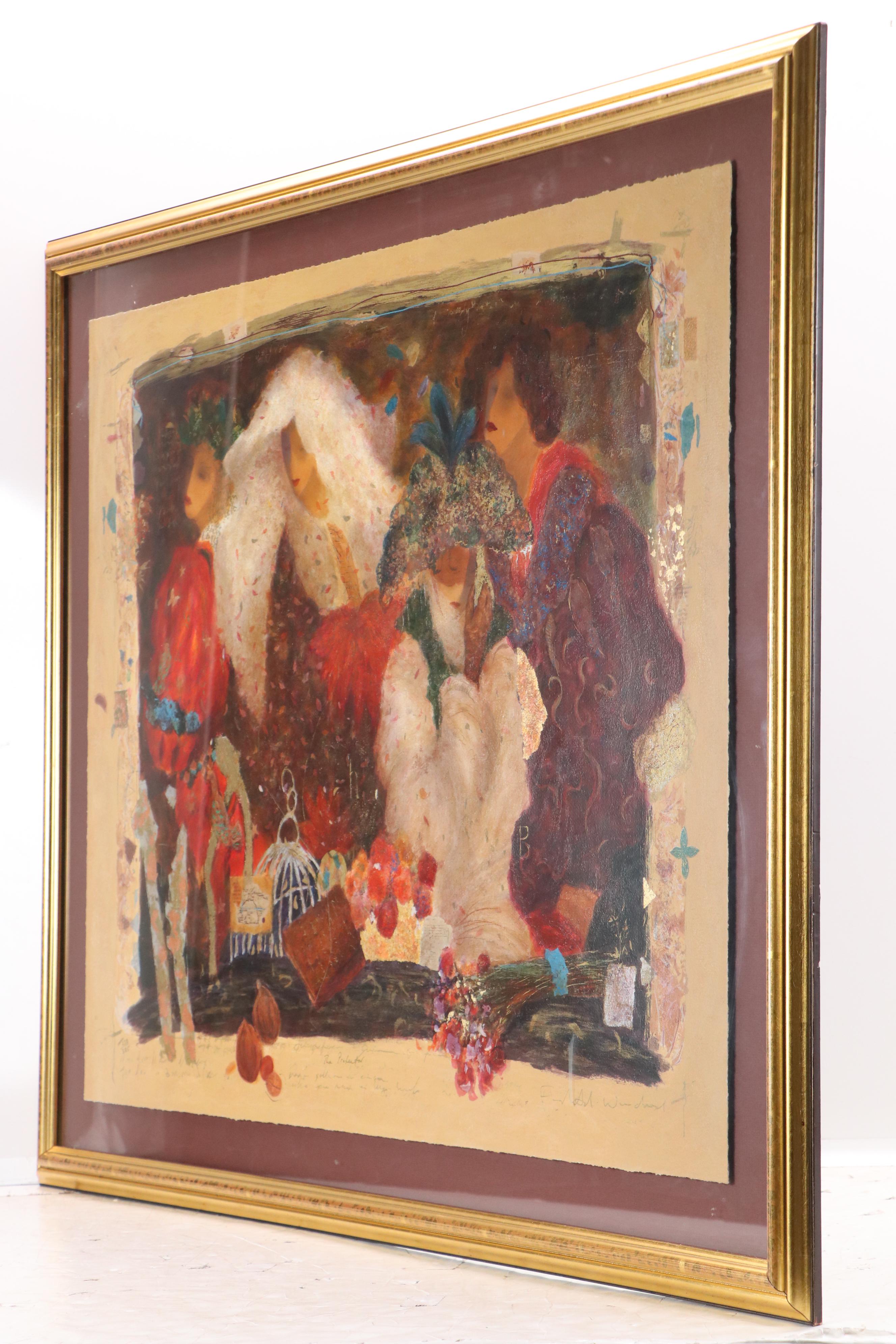 Roy Fairchild-Woodard Embellished Serigraph "The Protector," 1994