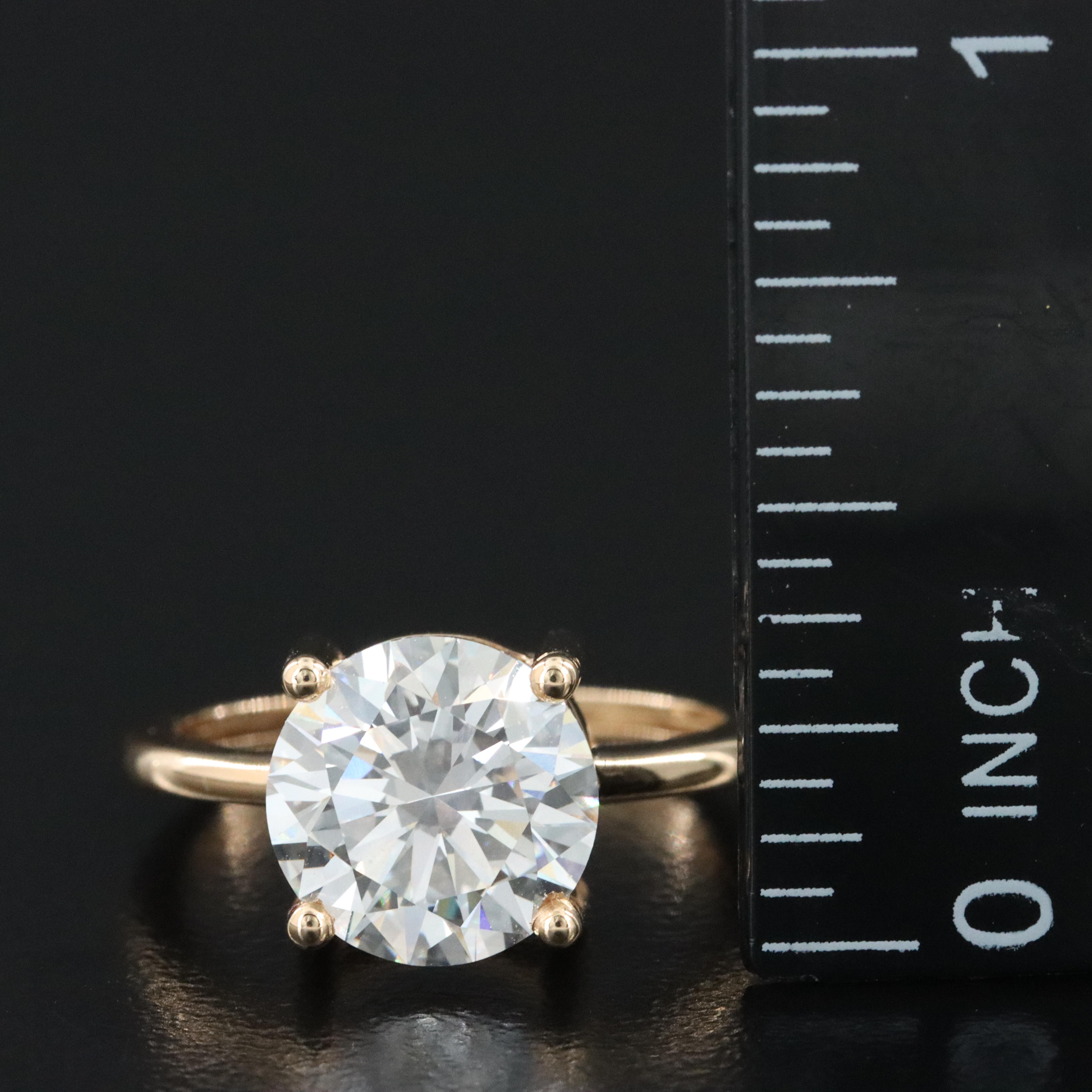 18K 3.03 CT Lab Grown Diamond Solitaire Ring with IGI Report