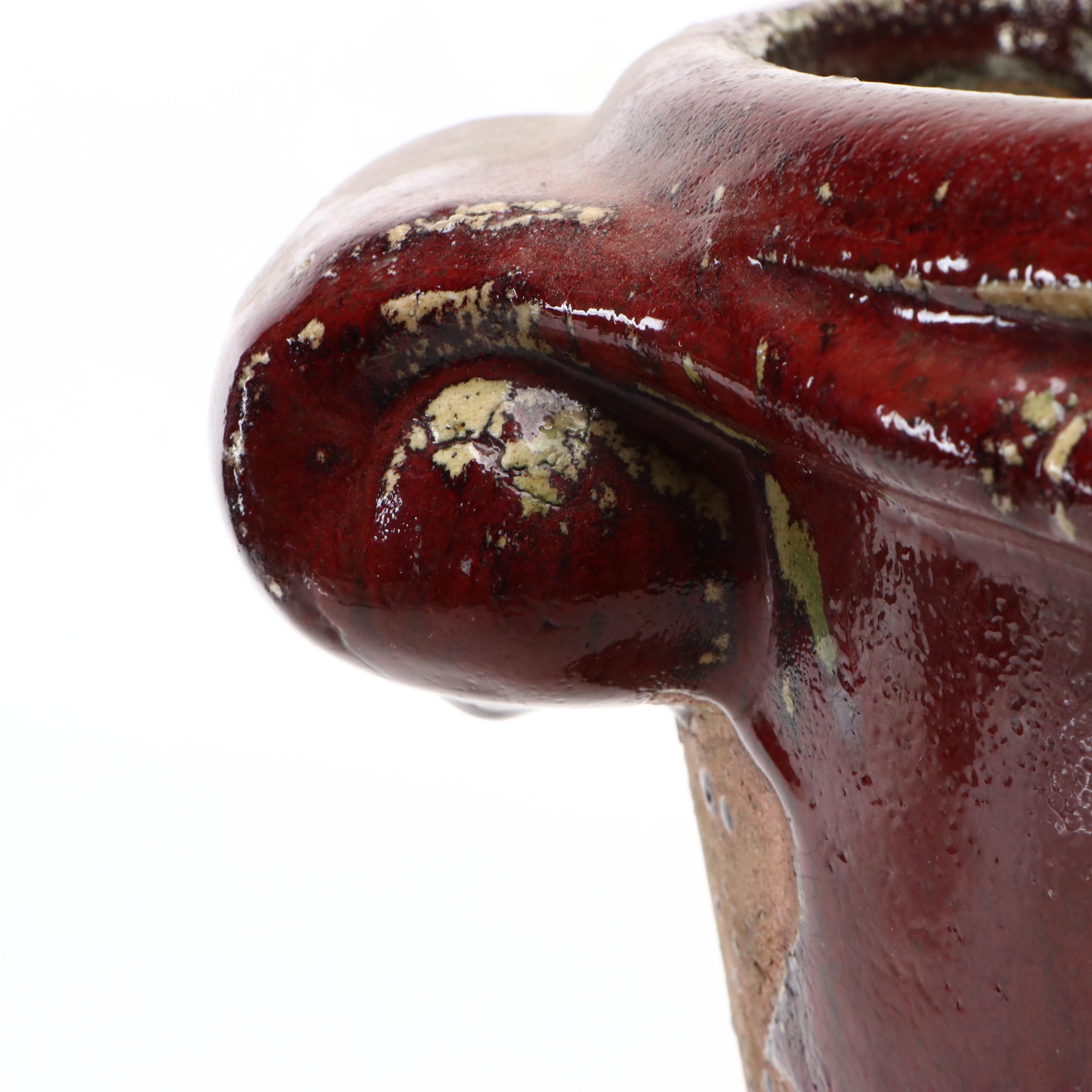 Parcel-Glazed Cast Concrete Jardiniere Planter