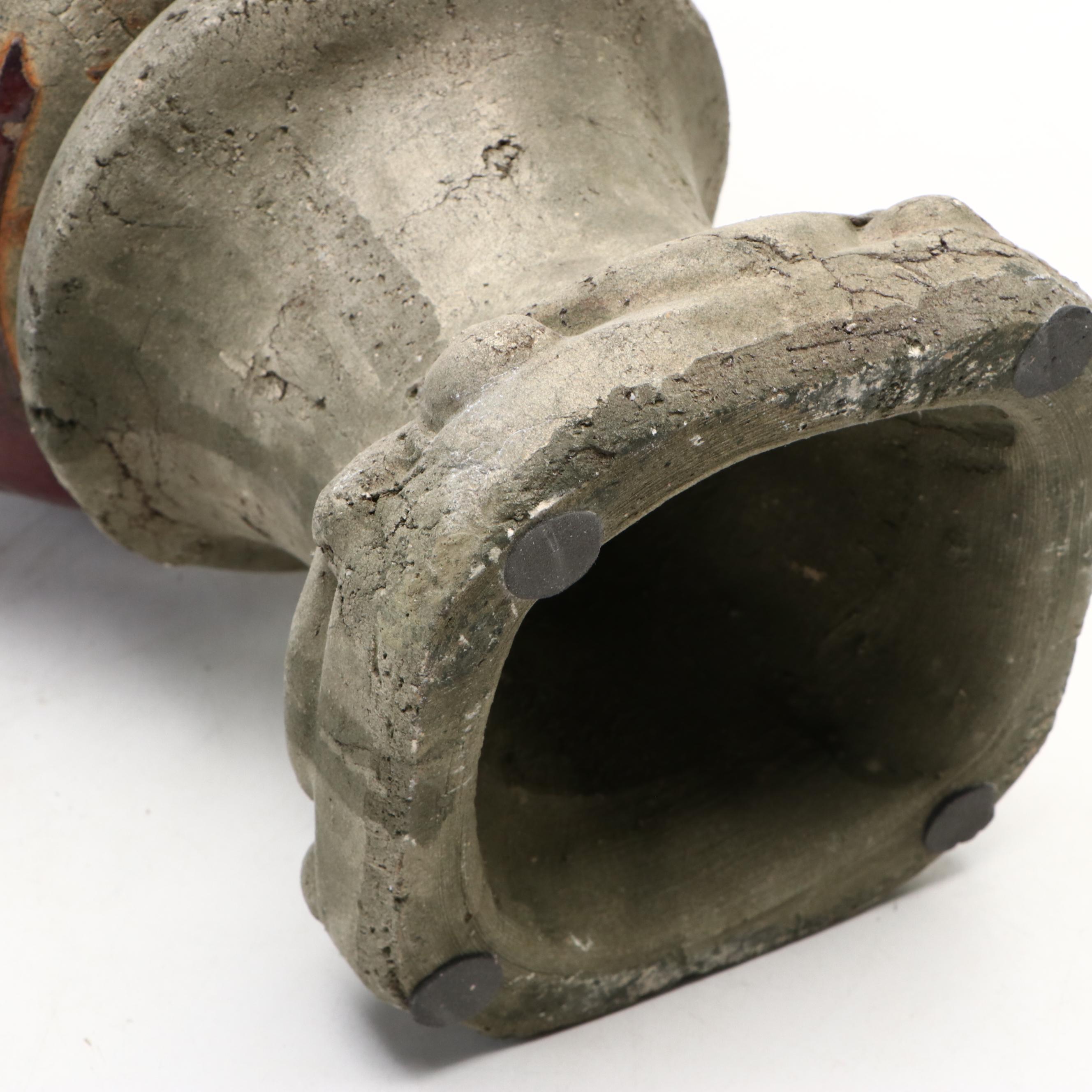 Parcel-Glazed Cast Concrete Jardiniere Planter