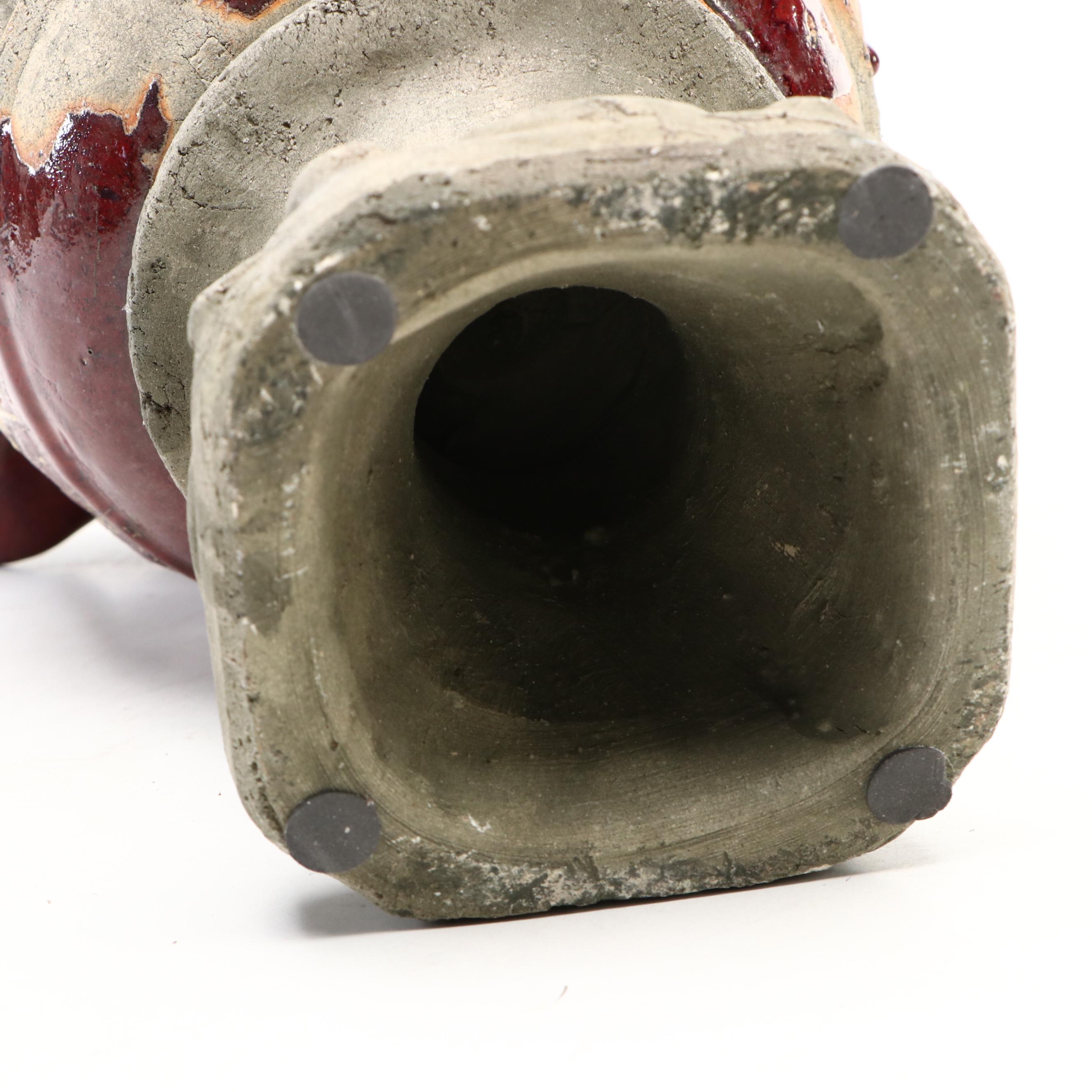 Parcel-Glazed Cast Concrete Jardiniere Planter