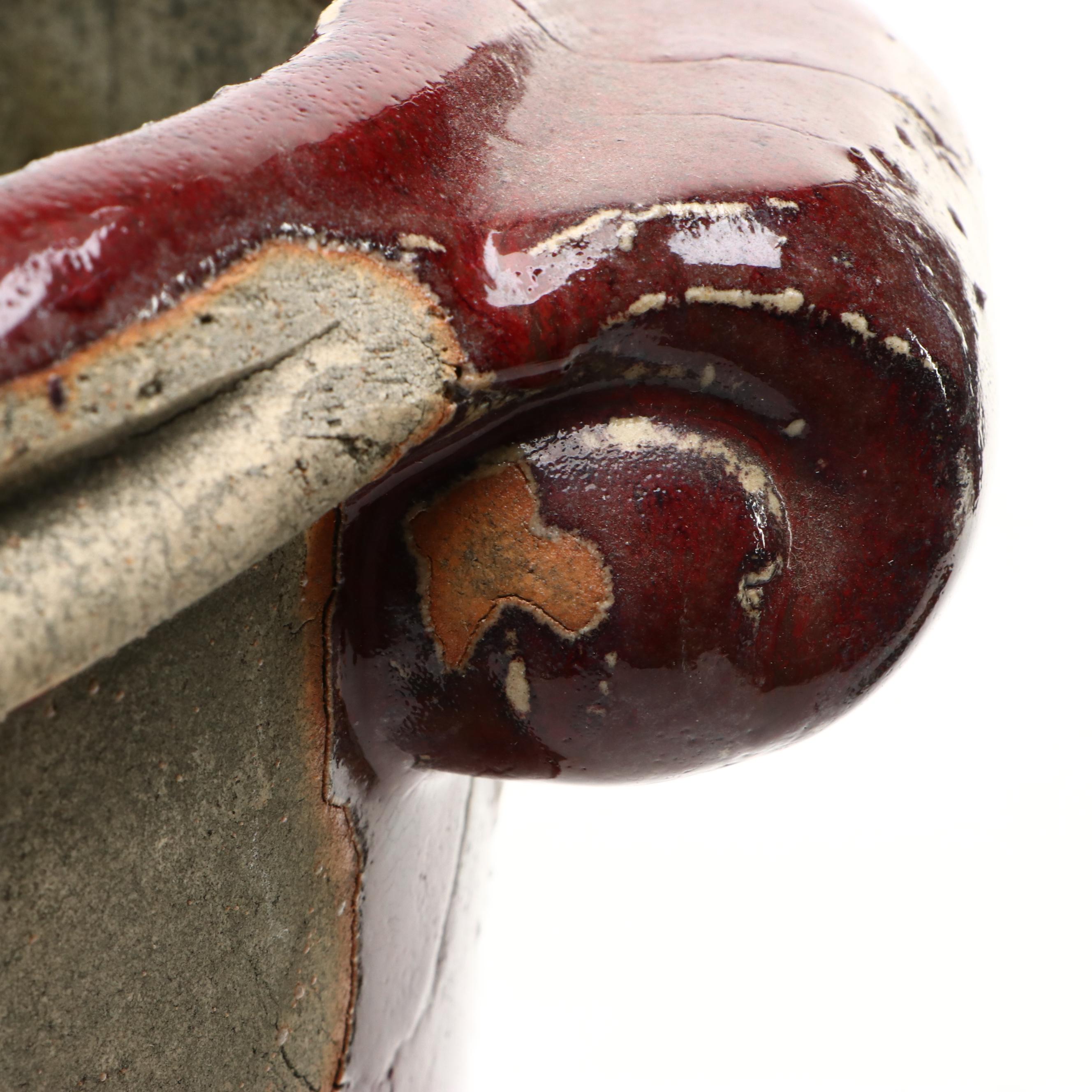 Parcel-Glazed Cast Concrete Jardiniere Planter