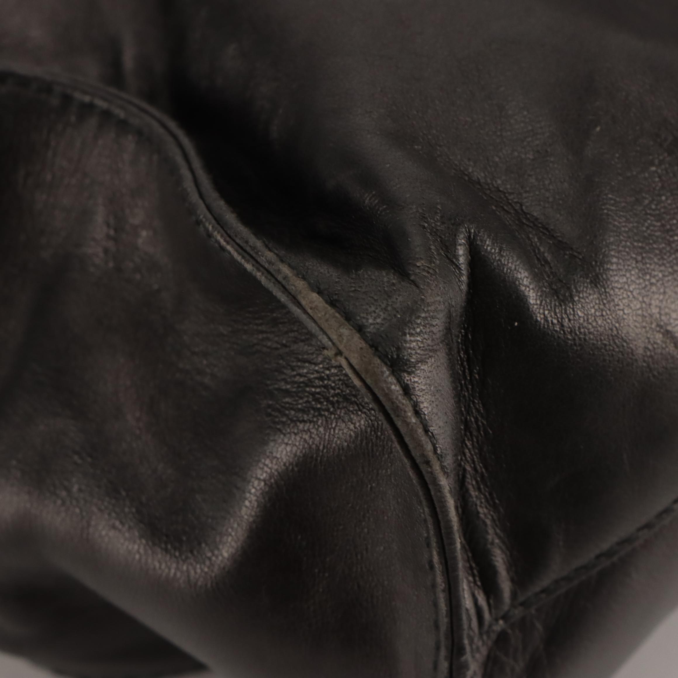 Prada Shoulder Tote in Black Lambskin Leather