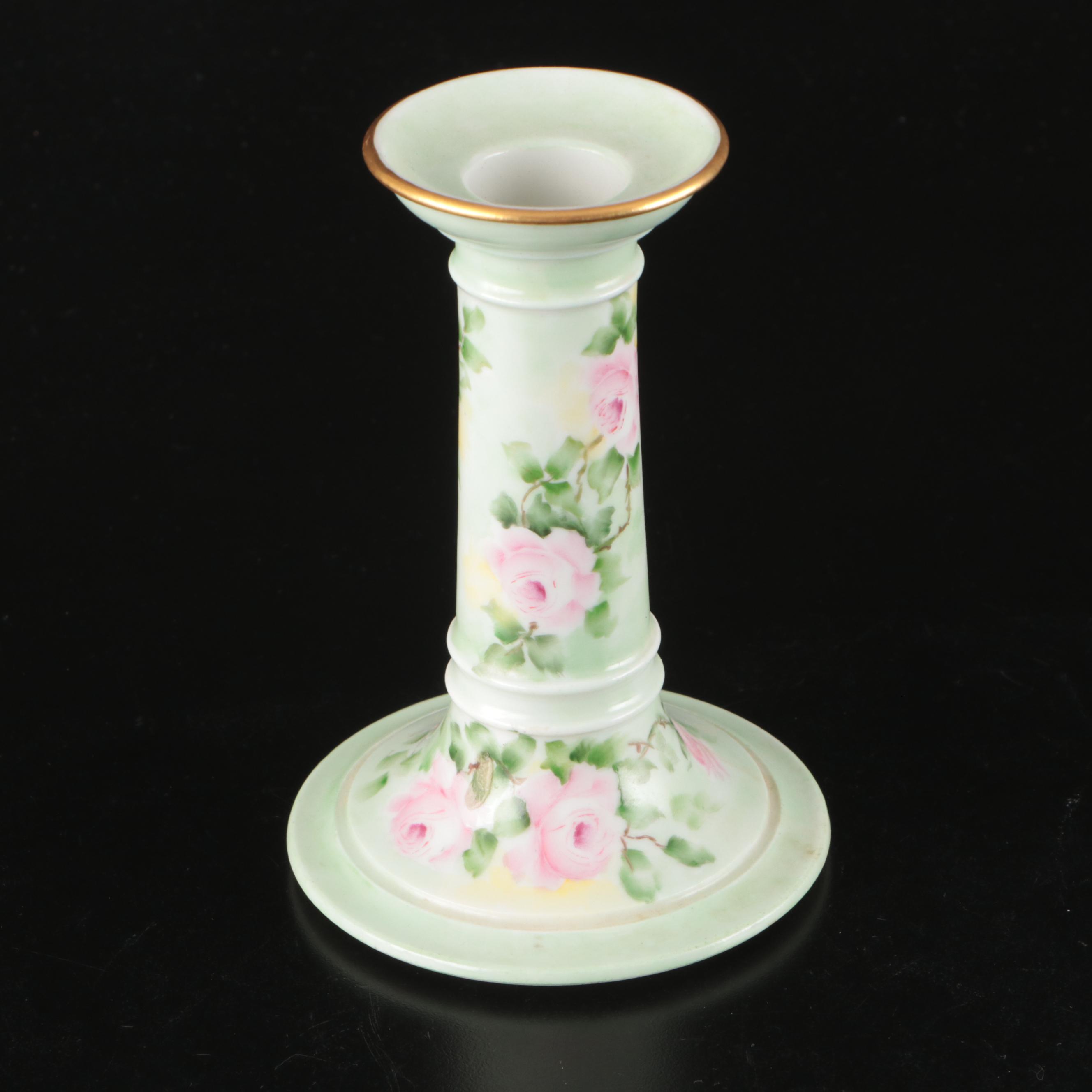 French Porcelain Hair Receiver, Porcelain Candle Holders, and More Vanity Décor