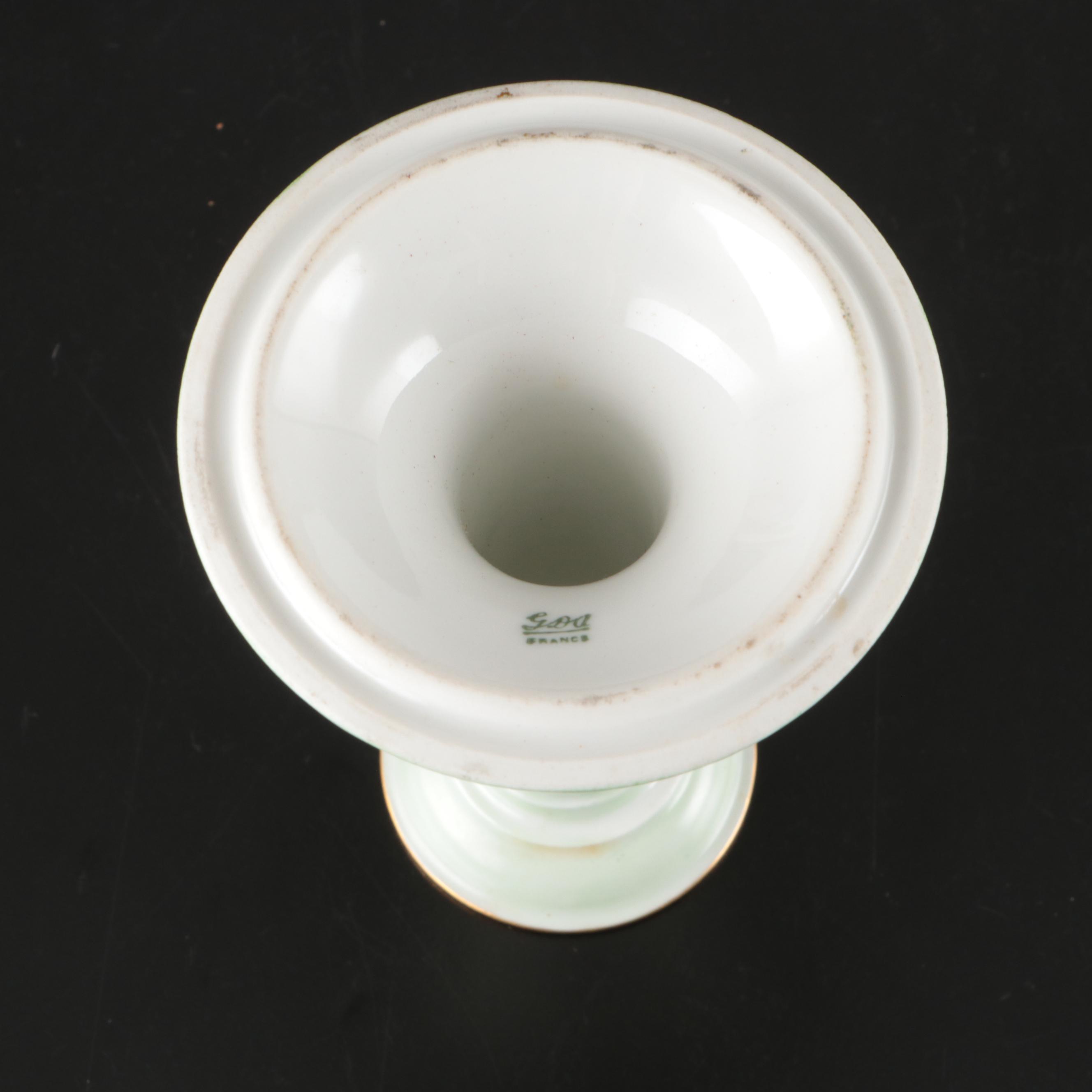 French Porcelain Hair Receiver, Porcelain Candle Holders, and More Vanity Décor