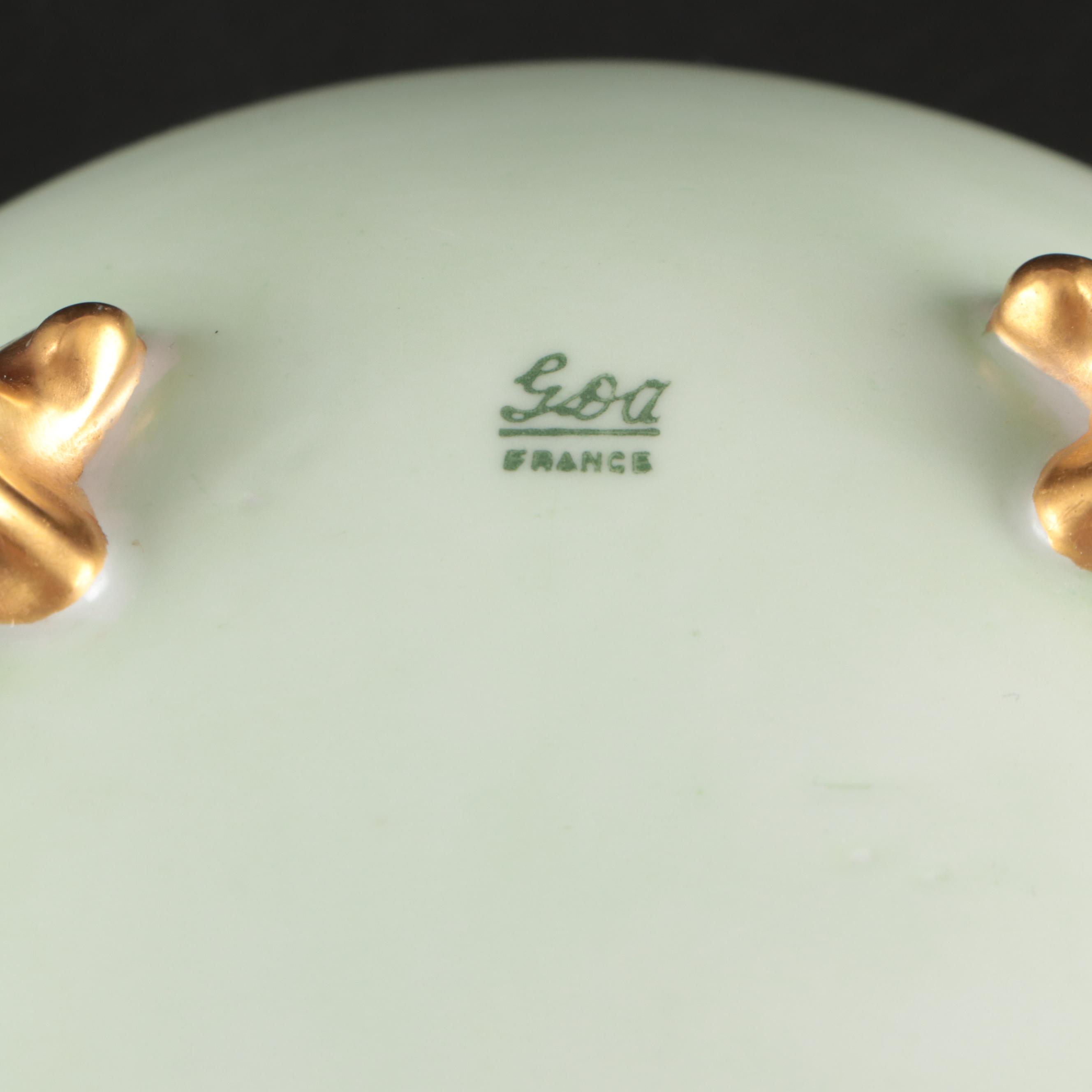 French Porcelain Hair Receiver, Porcelain Candle Holders, and More Vanity Décor