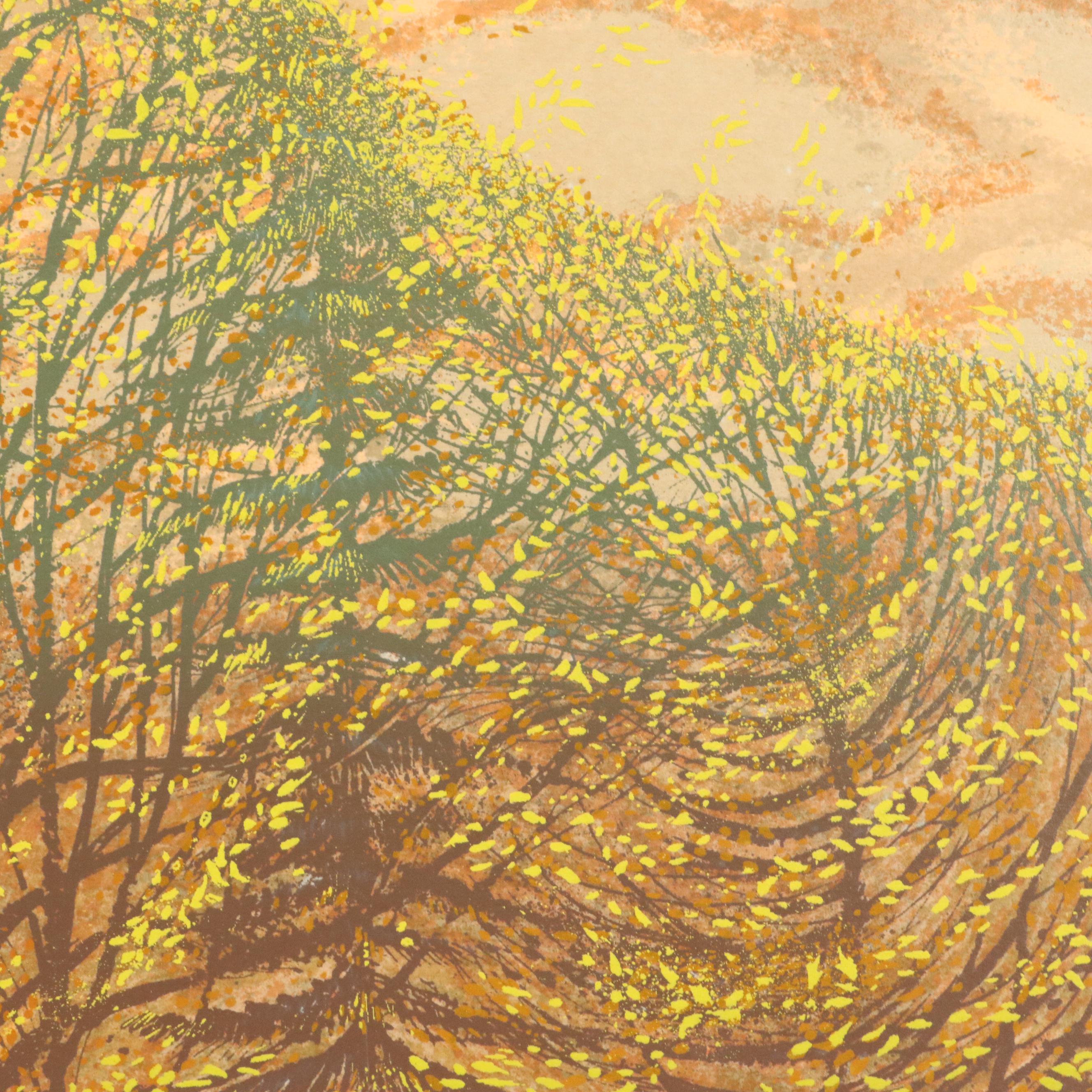 Robert Burke Landscape Serigraph "Warm Wave," 1981