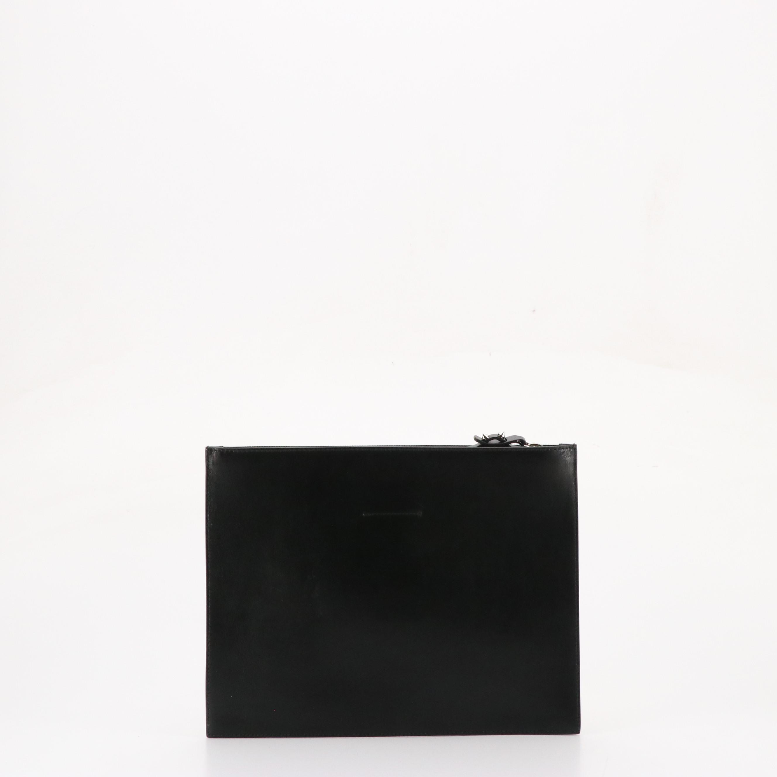 Christian Louboutin Pifpouch Clutch in Spiked Black Leather