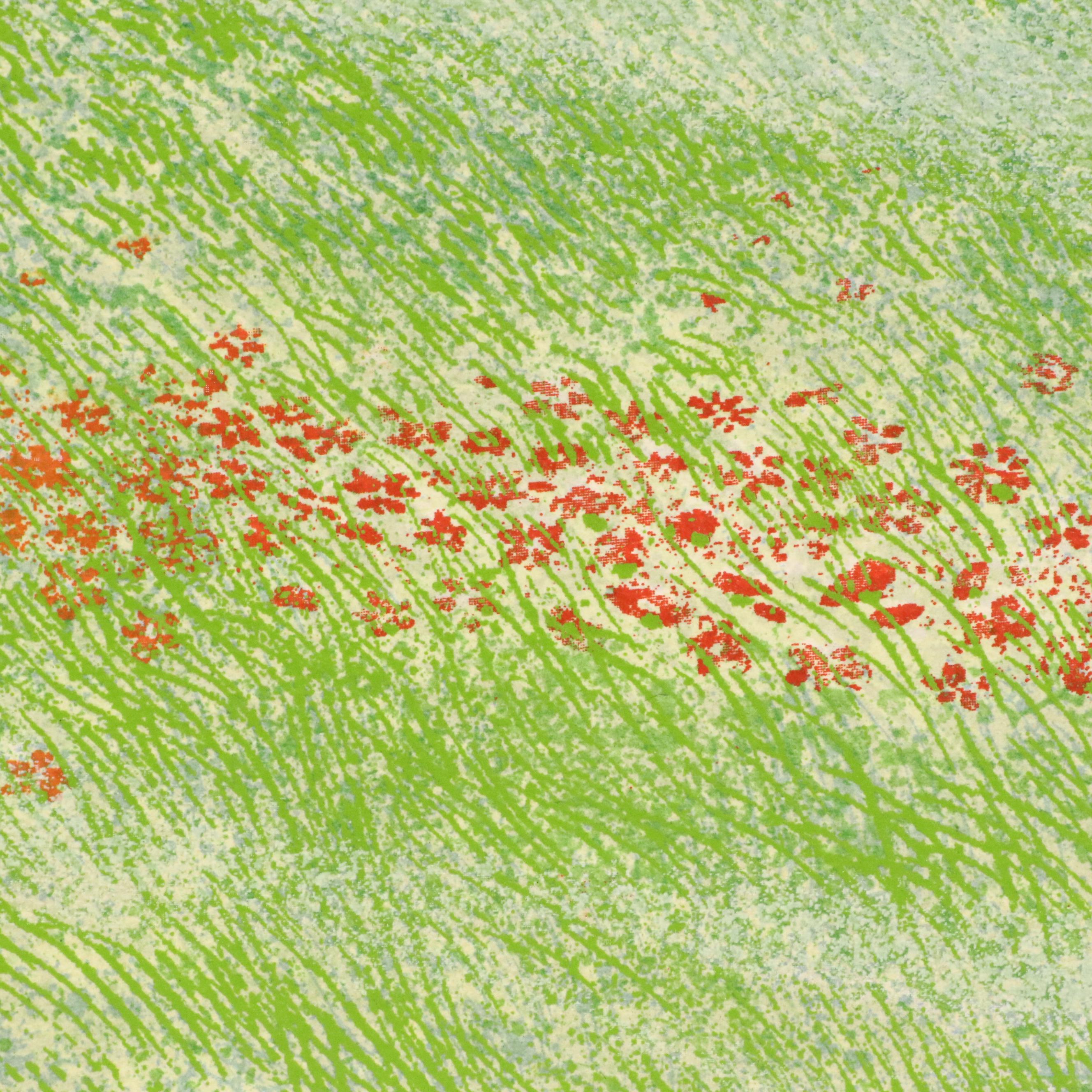 Robert Burkert Landscape Serigraph "Trails," Mid to Late 20th Century