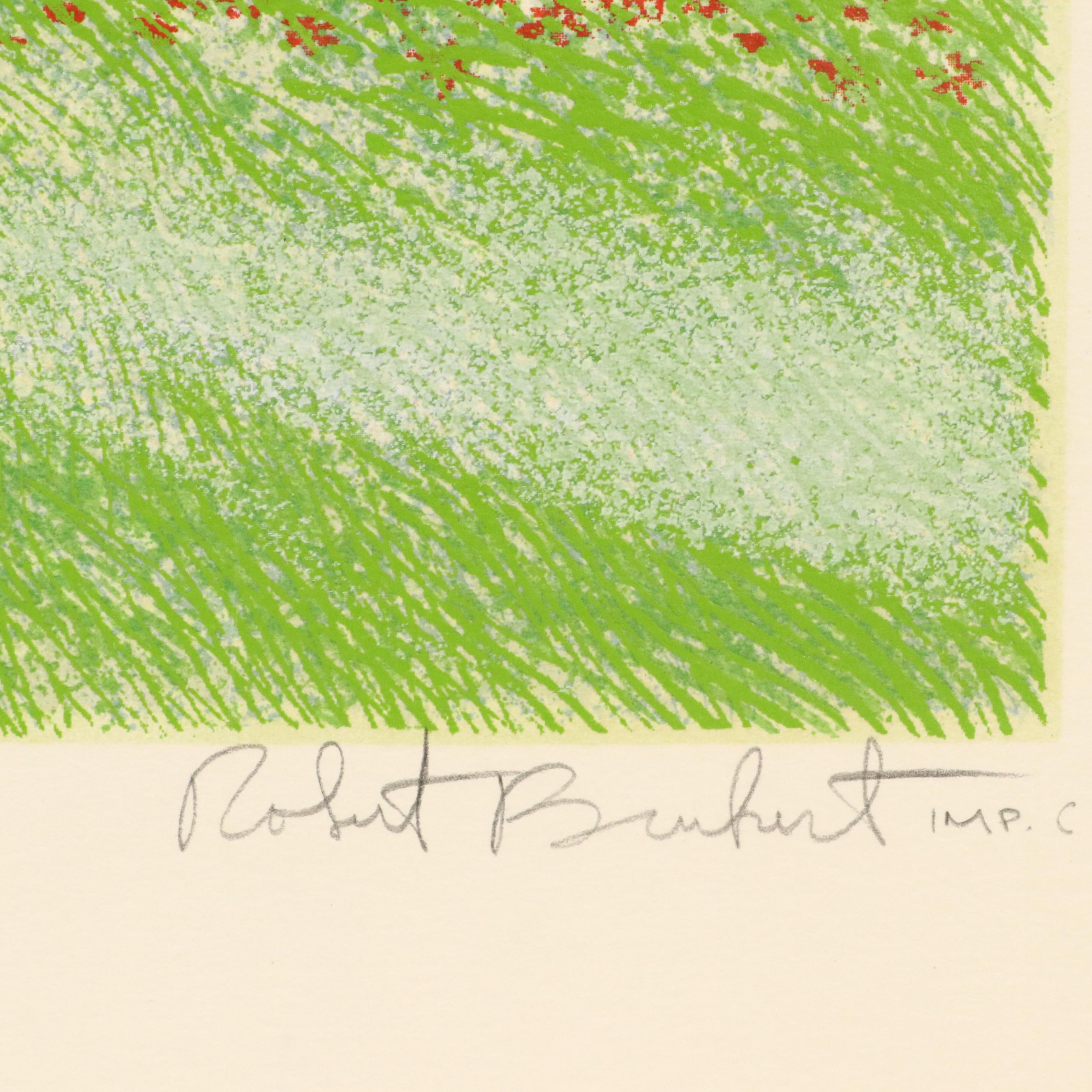 Robert Burkert Landscape Serigraph "Trails," Mid to Late 20th Century