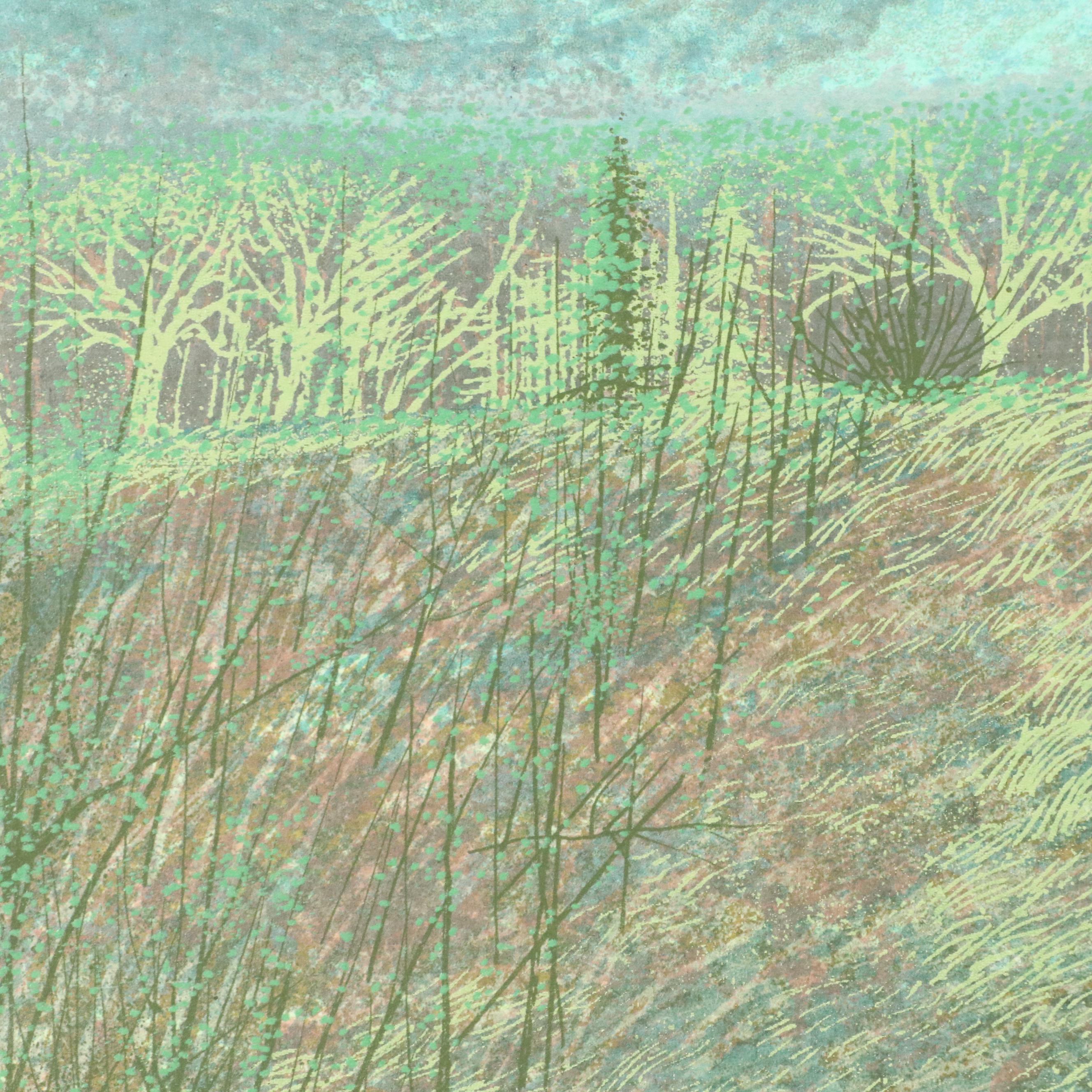 Robert Burkert Landscape Serigraph "Back Road," Mid to Late 20th Century