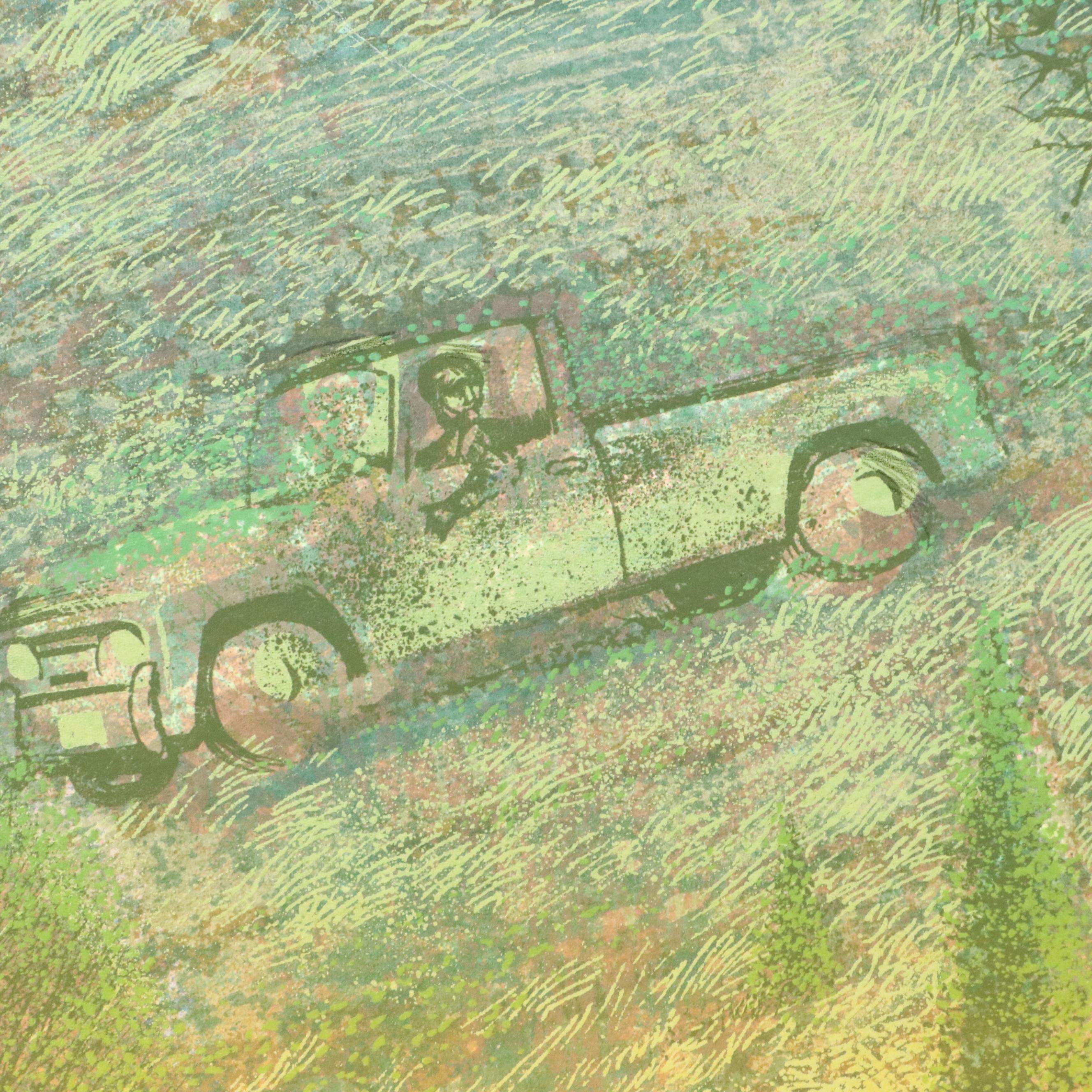 Robert Burkert Landscape Serigraph "Back Road," Mid to Late 20th Century