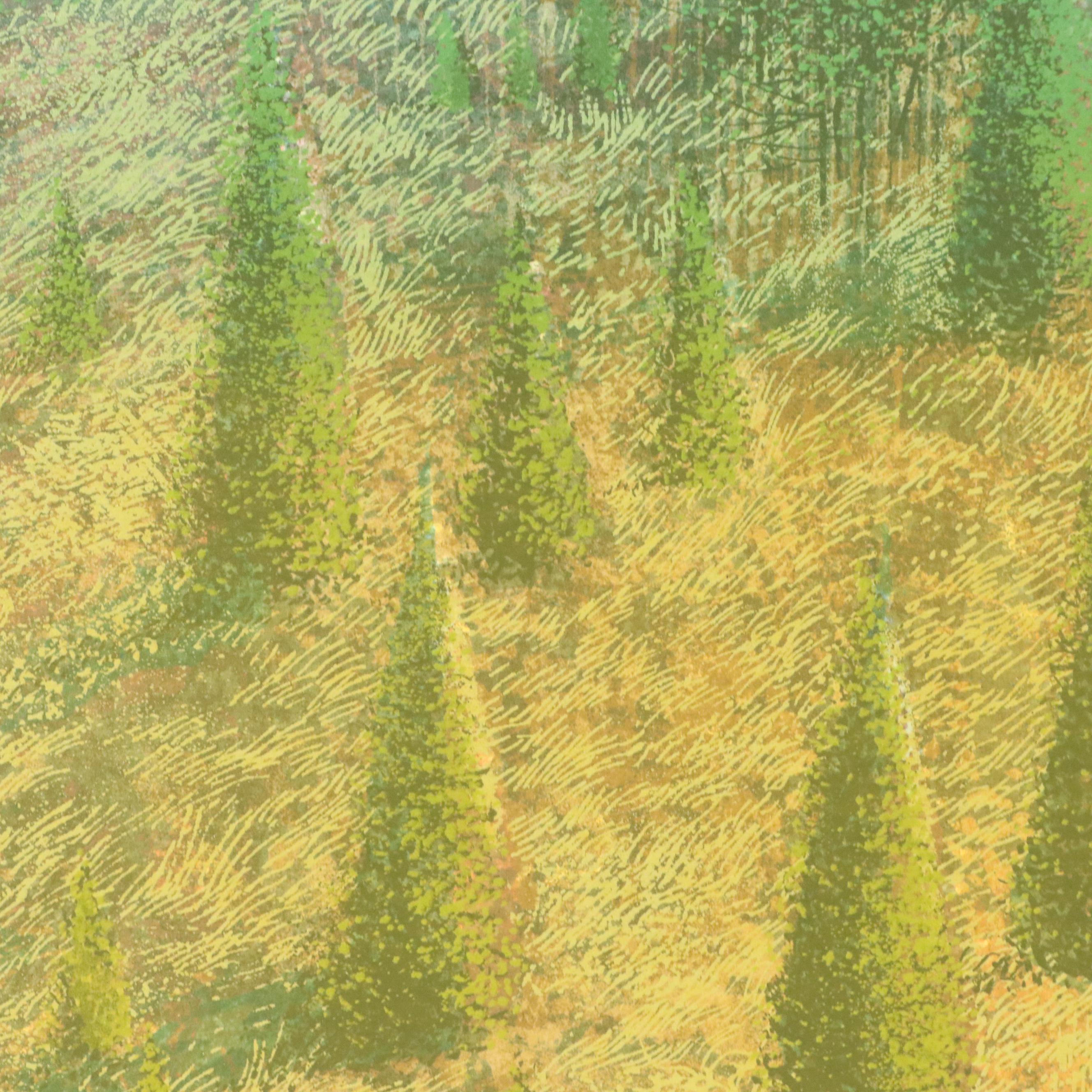 Robert Burkert Landscape Serigraph "Back Road," Mid to Late 20th Century