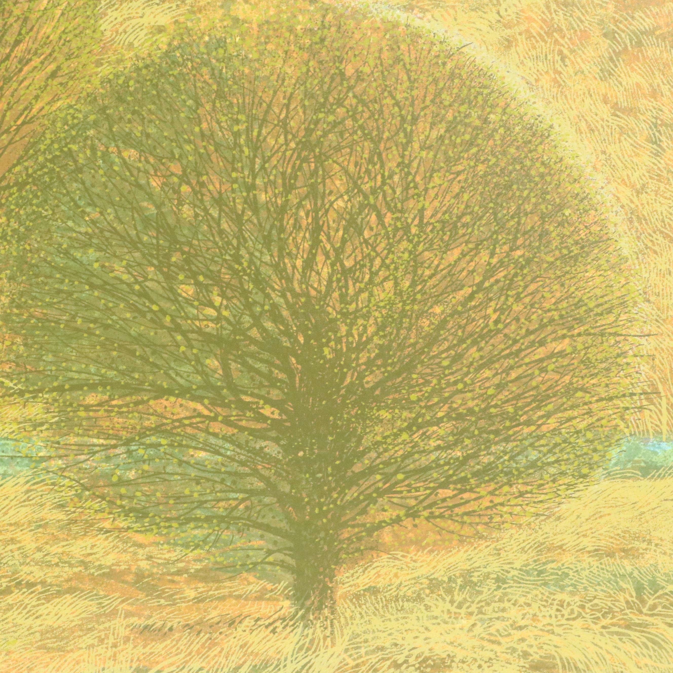 Robert Burkert Landscape Serigraph "Back Road," Mid to Late 20th Century