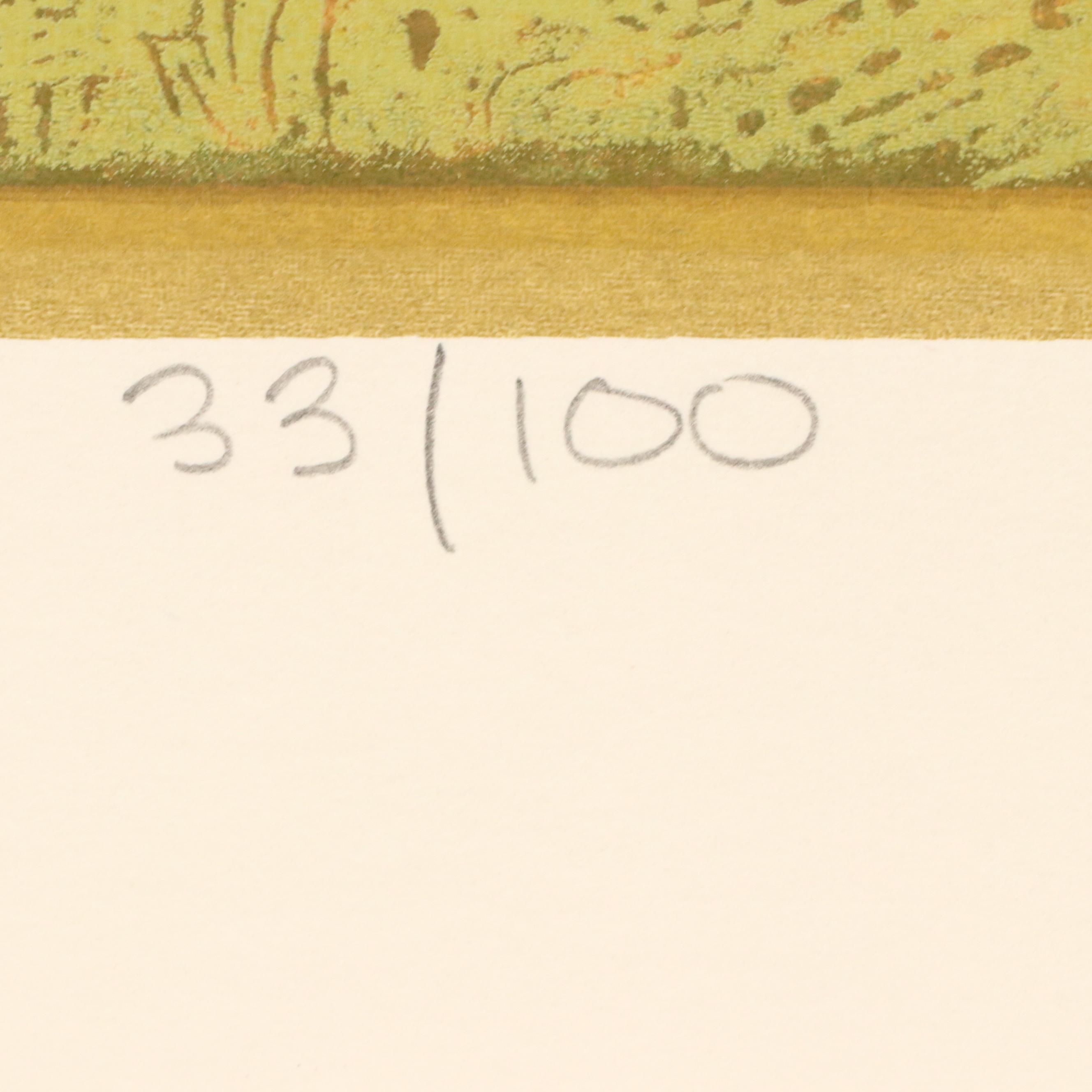 Robert Burkert Landscape Serigraph "Back Road," Mid to Late 20th Century