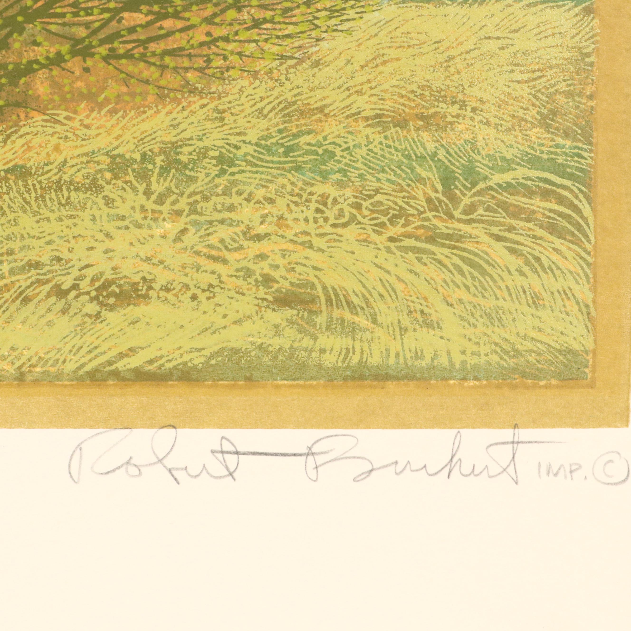 Robert Burkert Landscape Serigraph "Back Road," Mid to Late 20th Century