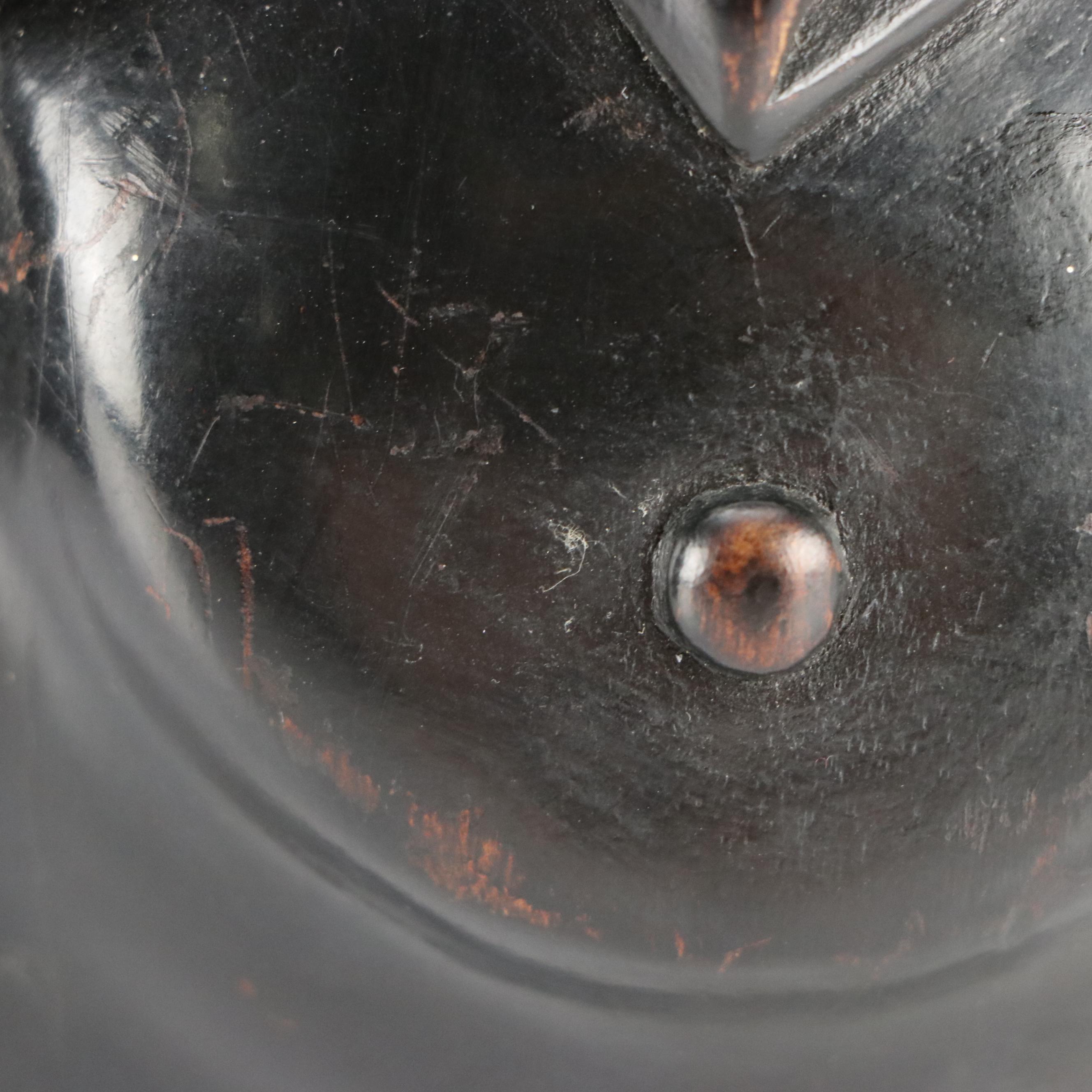 Philippine Igorot Ebonized Carved Male and Female Busts, Mid-20th Century