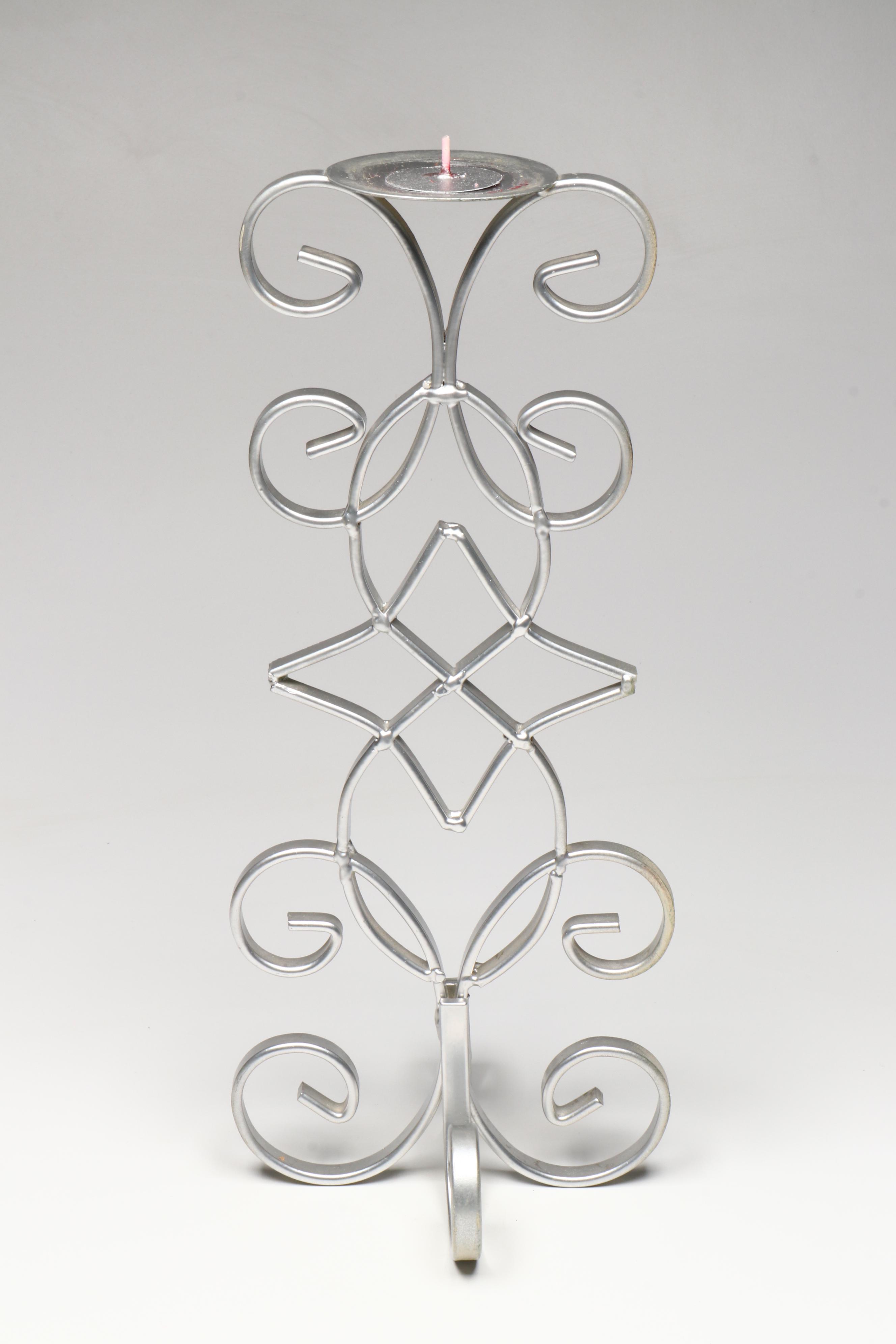 Spanish MCM Style Green Glass Vases with Other Metal and Porcelain Décor