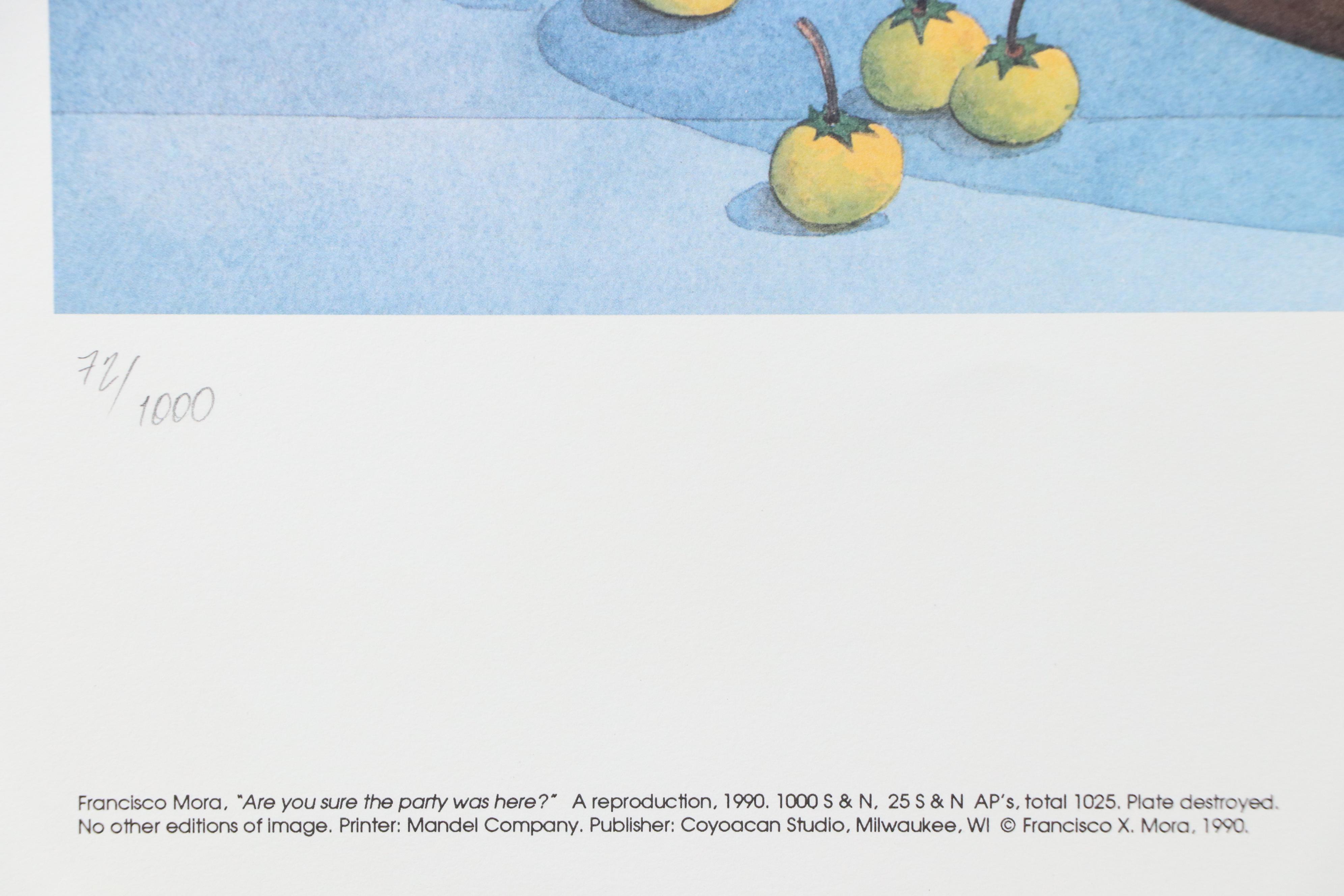Francisco Mora Offset Lithograph "Are You Sure the Party Was Here," 1990