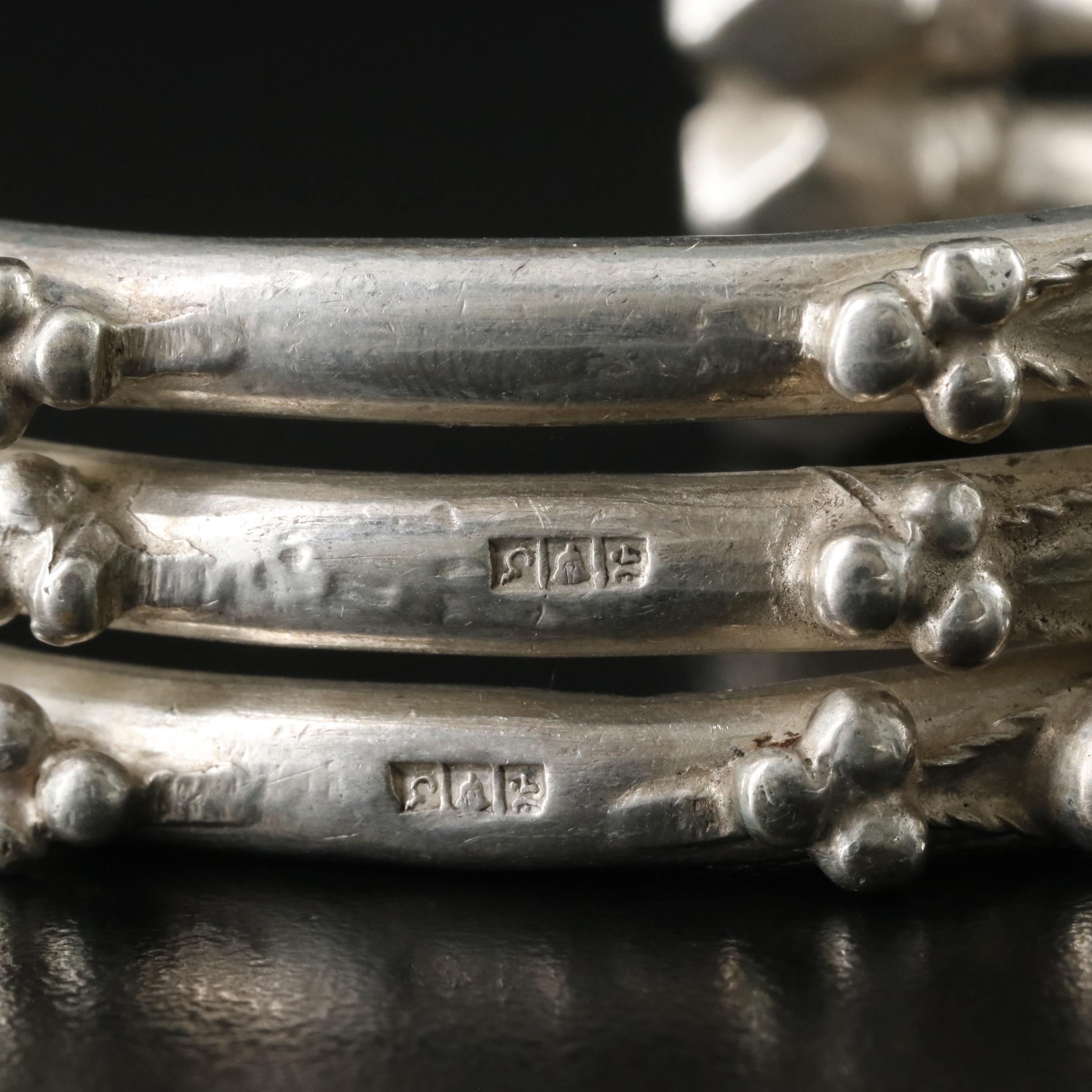 Vintage Egyptian 600 Silver Cuff