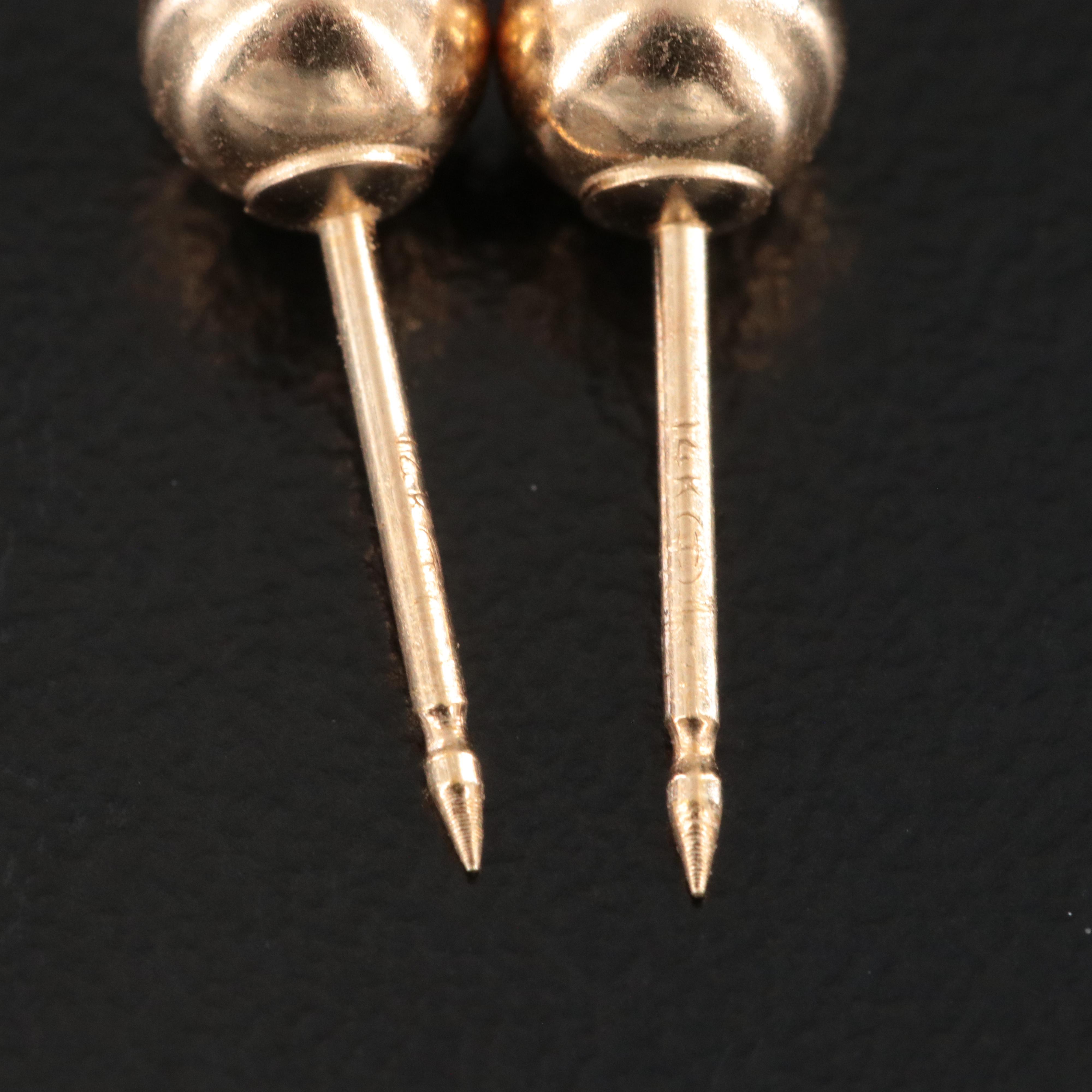 14K Ball Stud Earrings