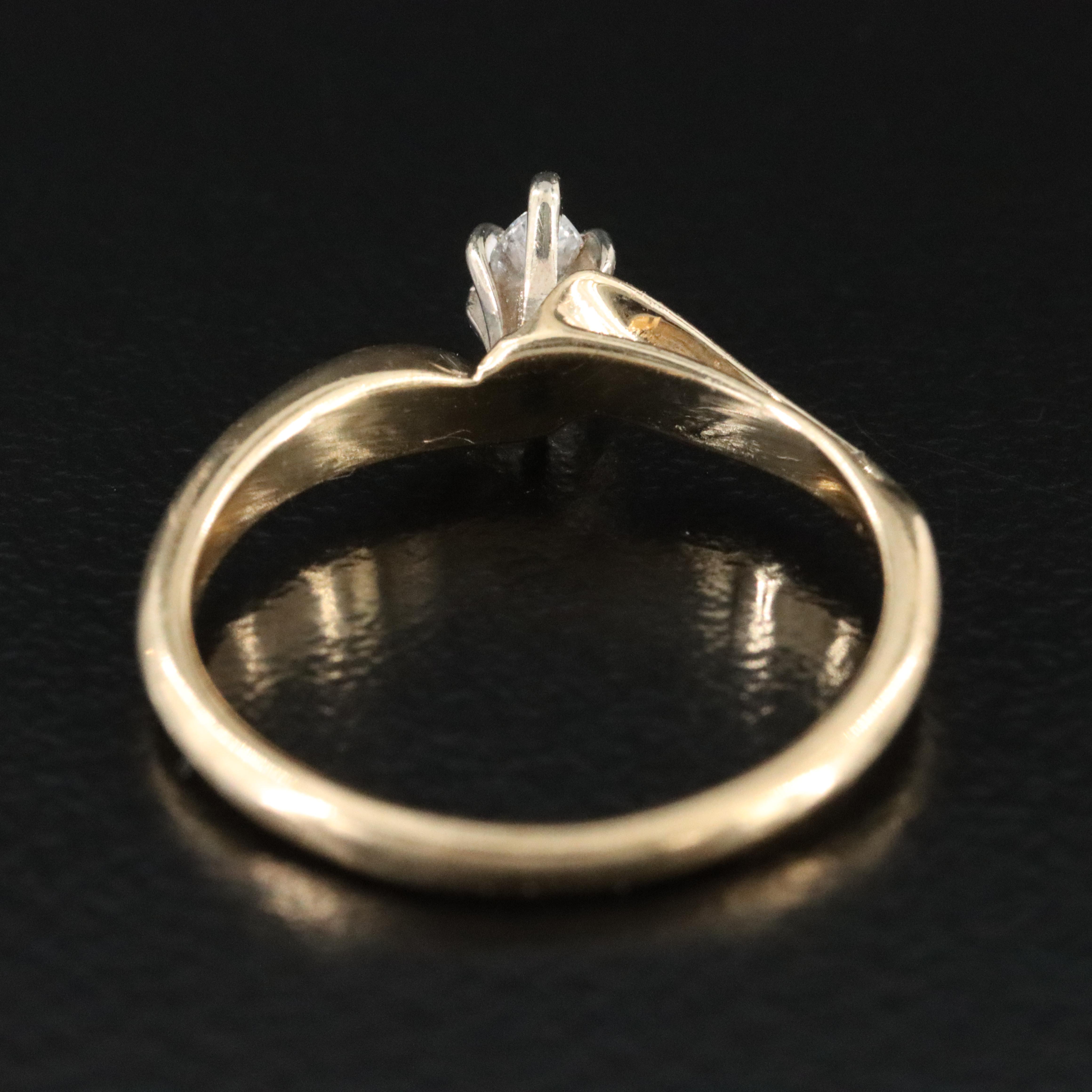 14K 0.11 CT Diamond Solitaire Ring