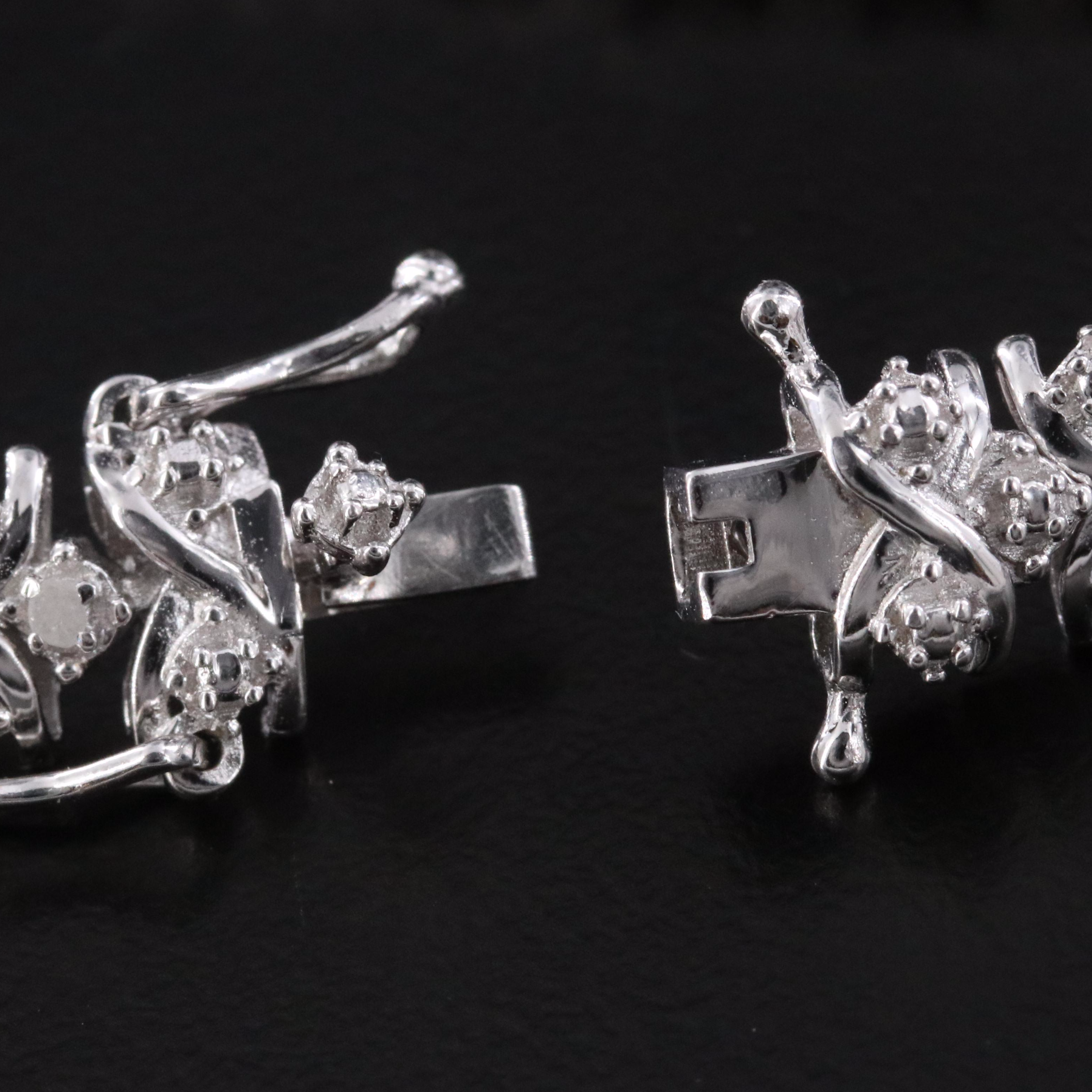 Sterling Diamond Bracelets and Earrings