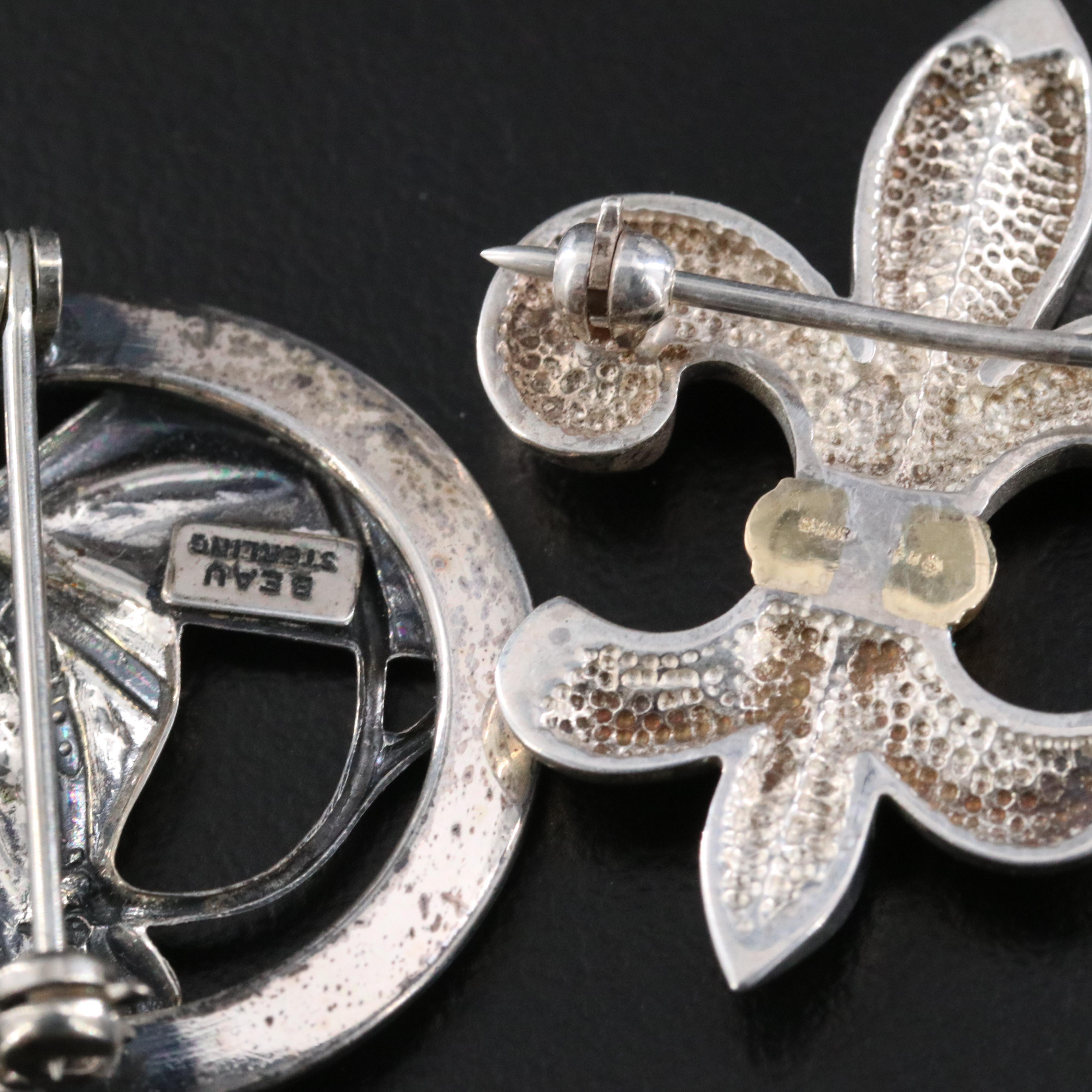 Vintage Sterling Jewelry Featuring Pearls and Equestrian Brooches