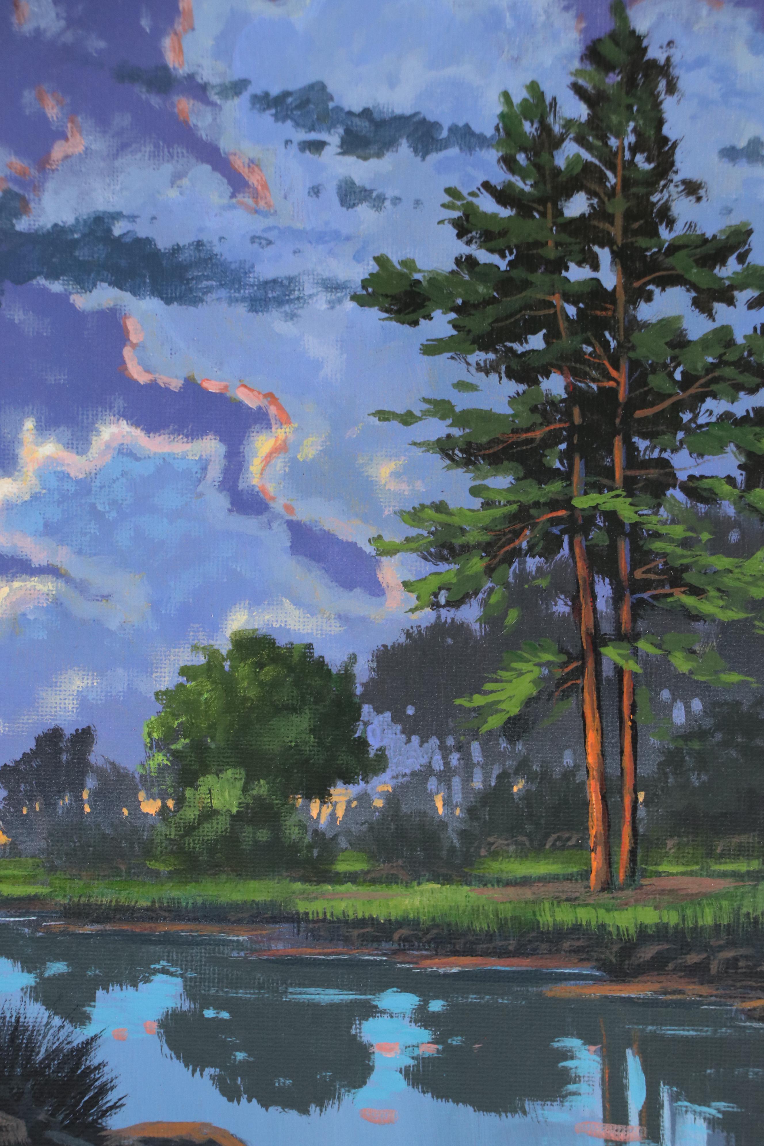 Doug "Bumo" Johnpeer Landscape Oil Painting "Night Has No Edges," 2025
