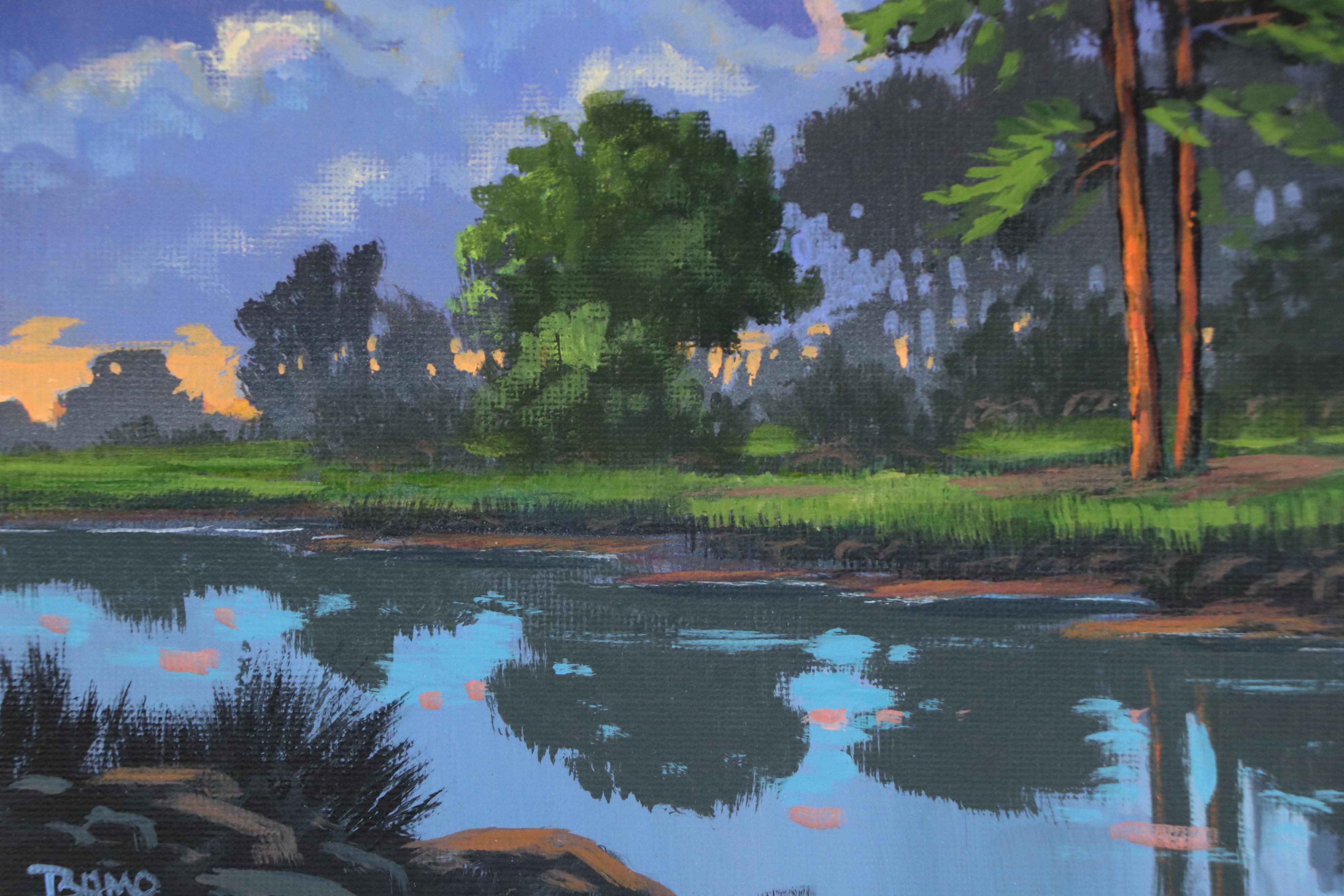 Doug "Bumo" Johnpeer Landscape Oil Painting "Night Has No Edges," 2025