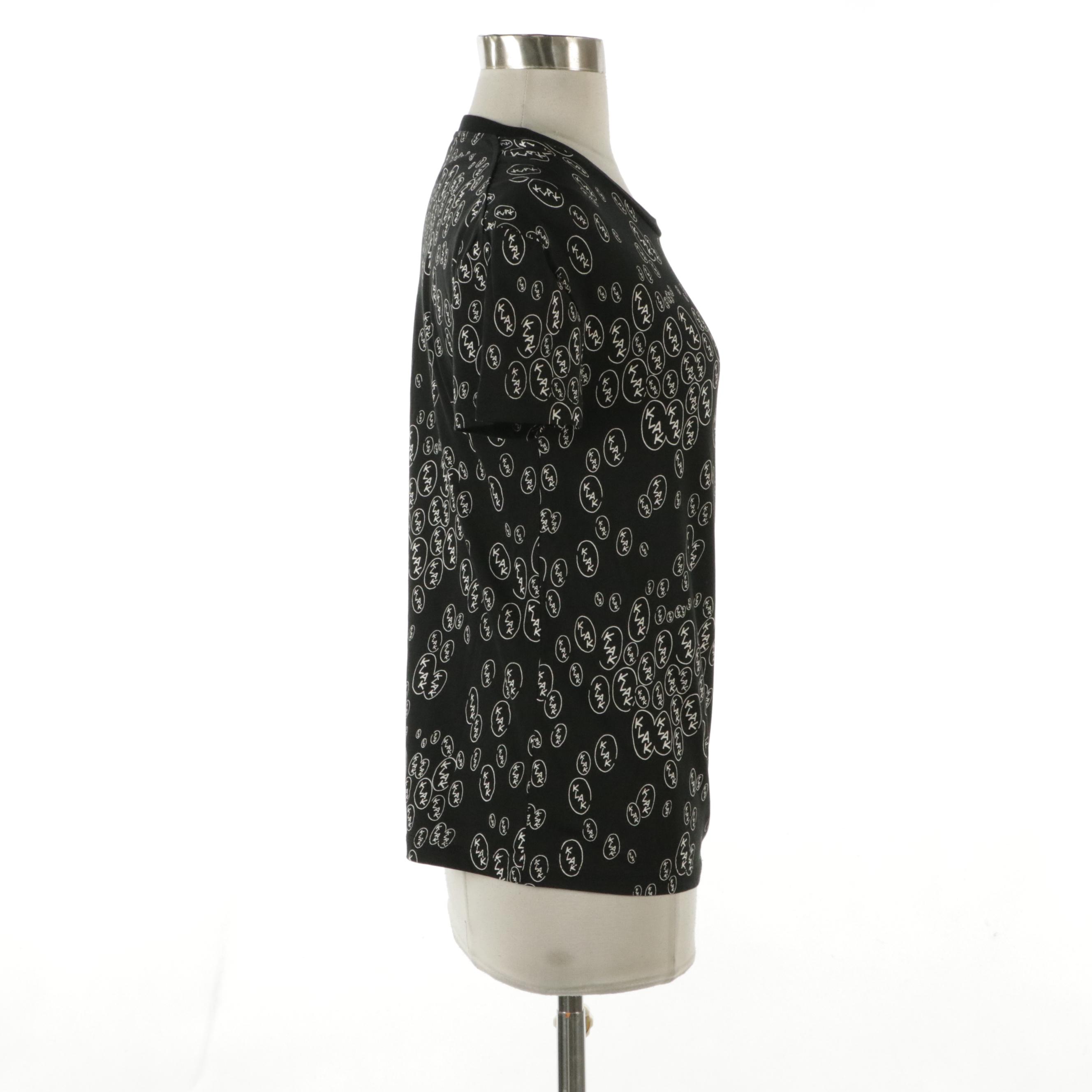 Celine x Christian Marclay "Klak" Logo Graphic Tee in B&W Cotton