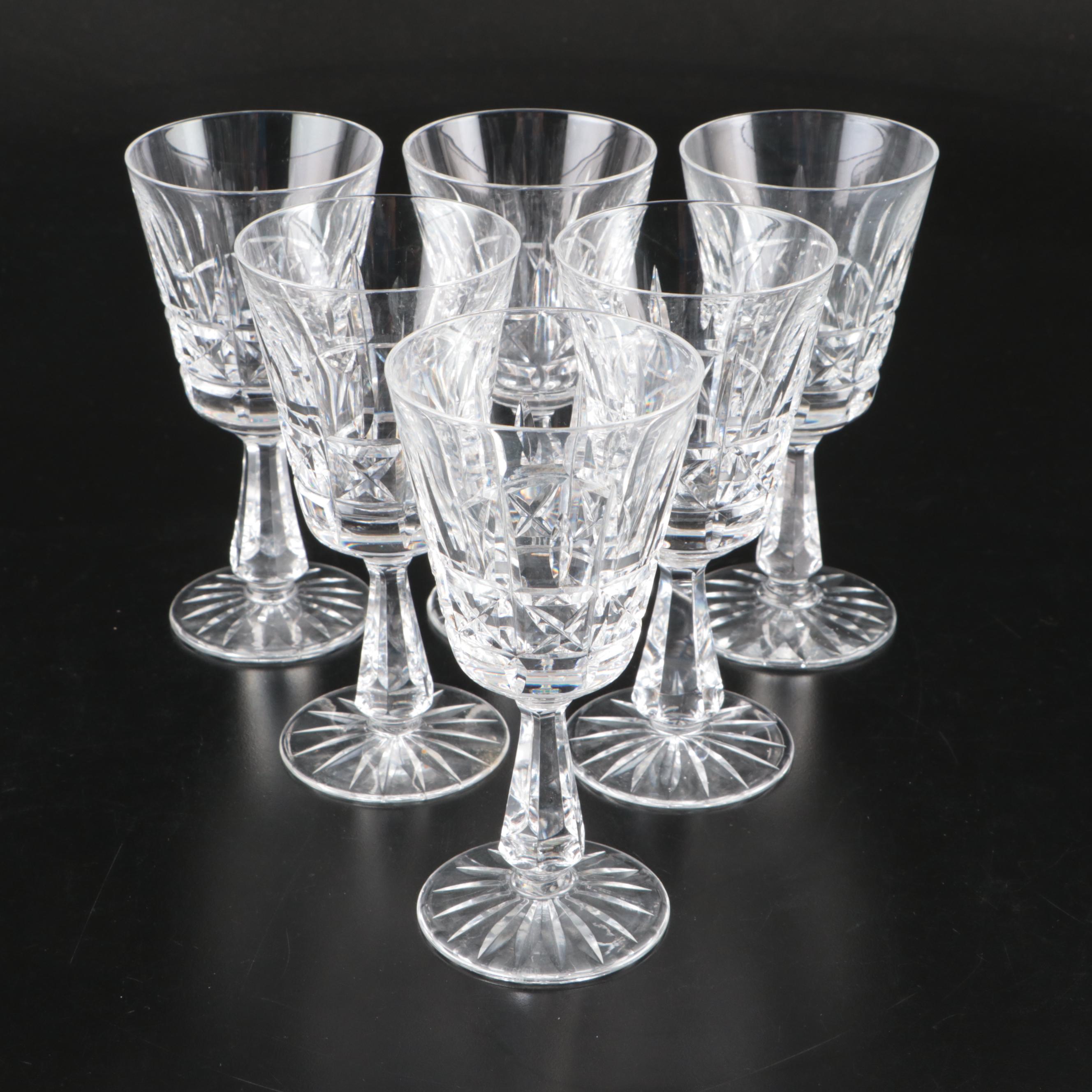 Hawkes Crystal Decanter with Waterford Crystal Claret and Cordial Glasses