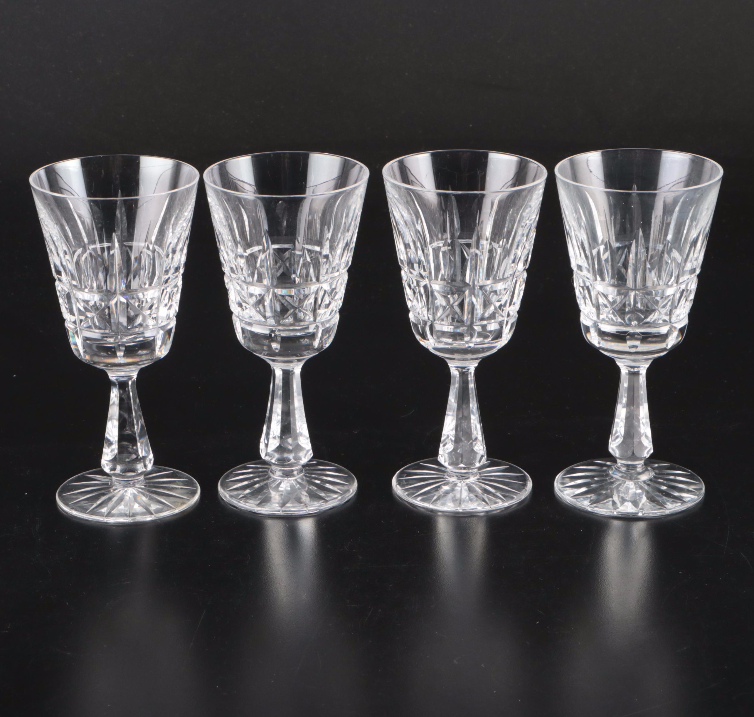 Hawkes Crystal Decanter with Waterford Crystal Claret and Cordial Glasses