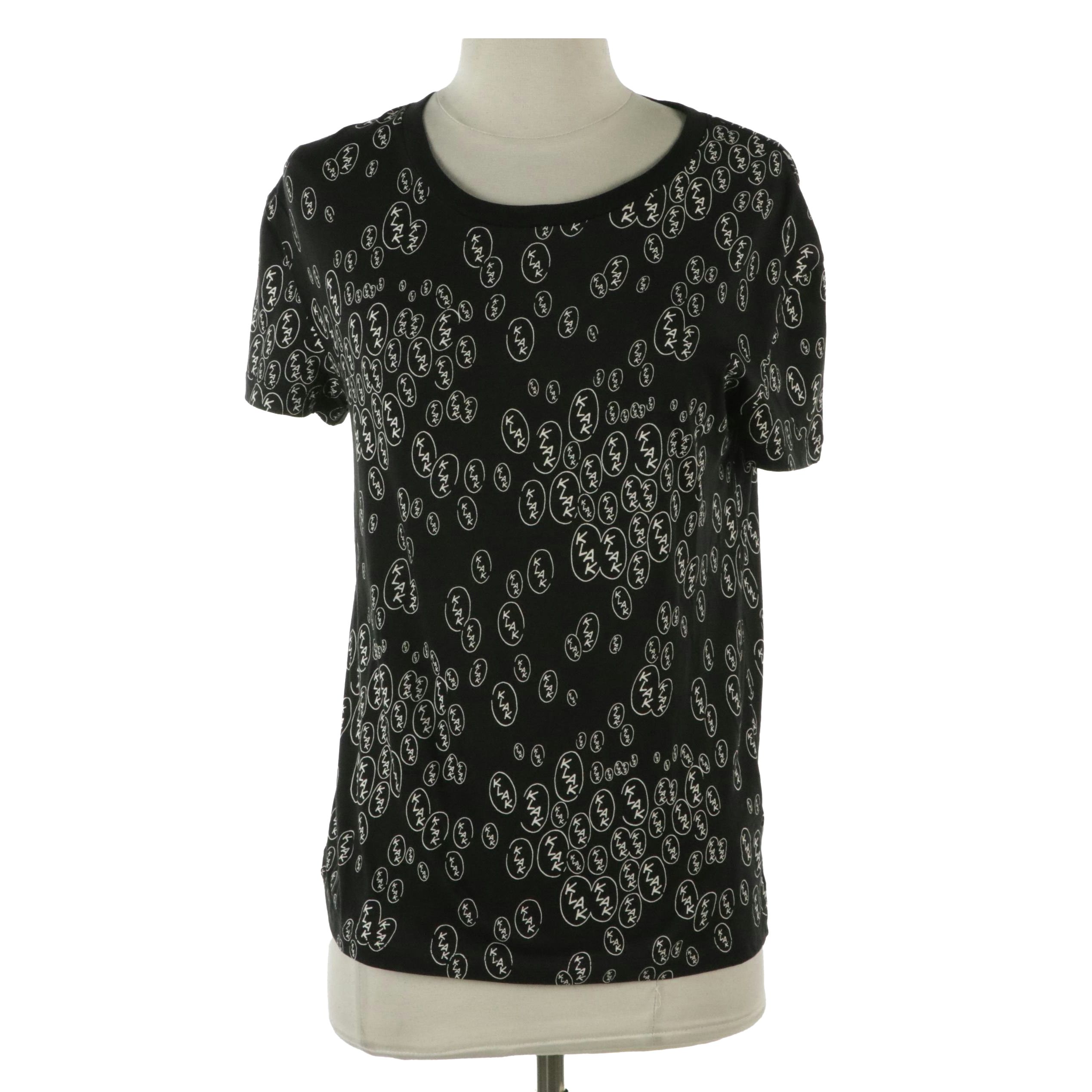 Celine x Christian Marclay "Klak" Logo Graphic Tee in B&W Cotton