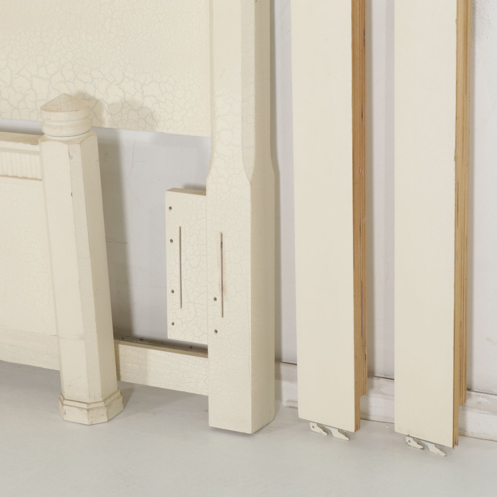 Cream Colored Painted Wood Queen/Full Size Bed Frame