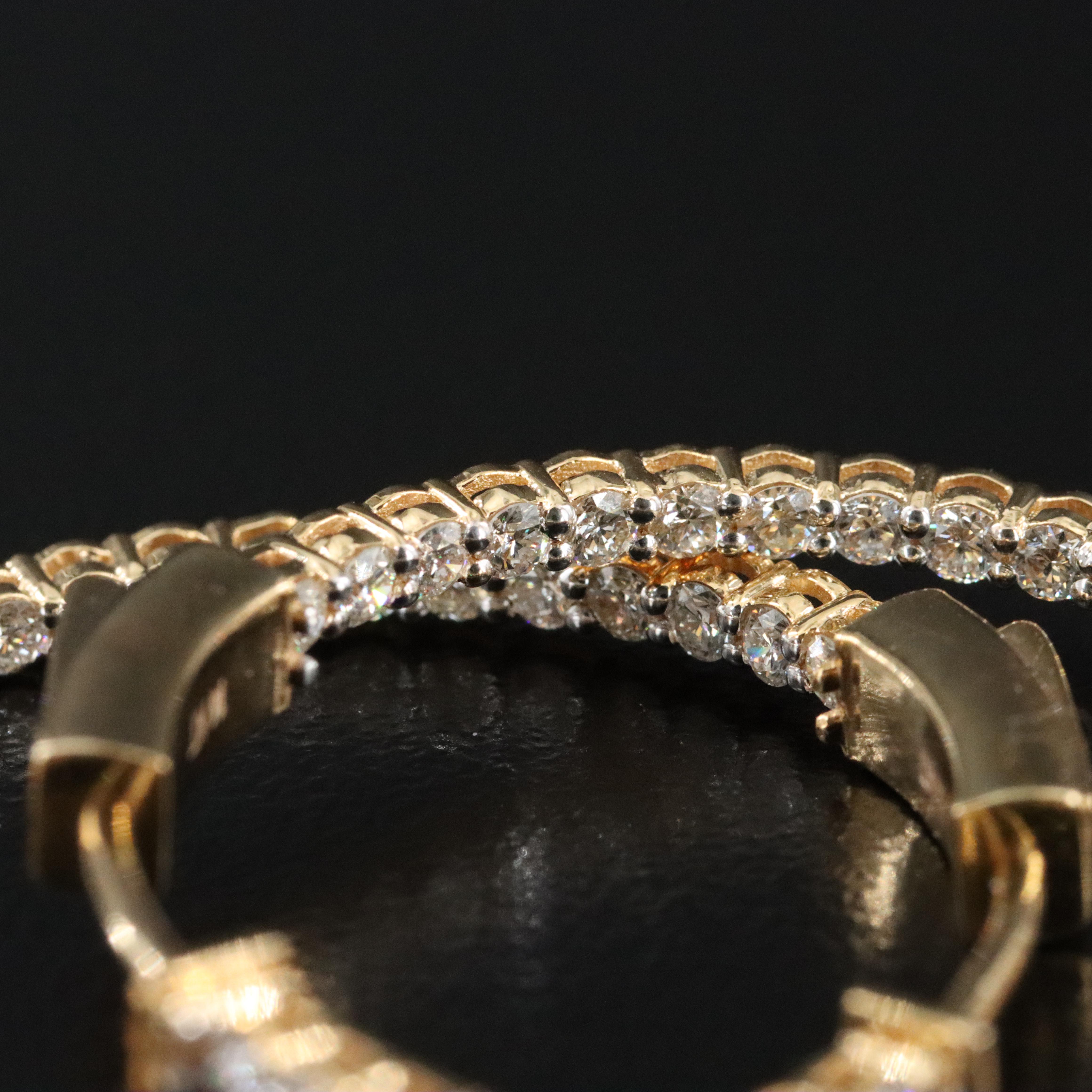 14K 2.04 CTW Diamond Inside-Out Hoop Earrings