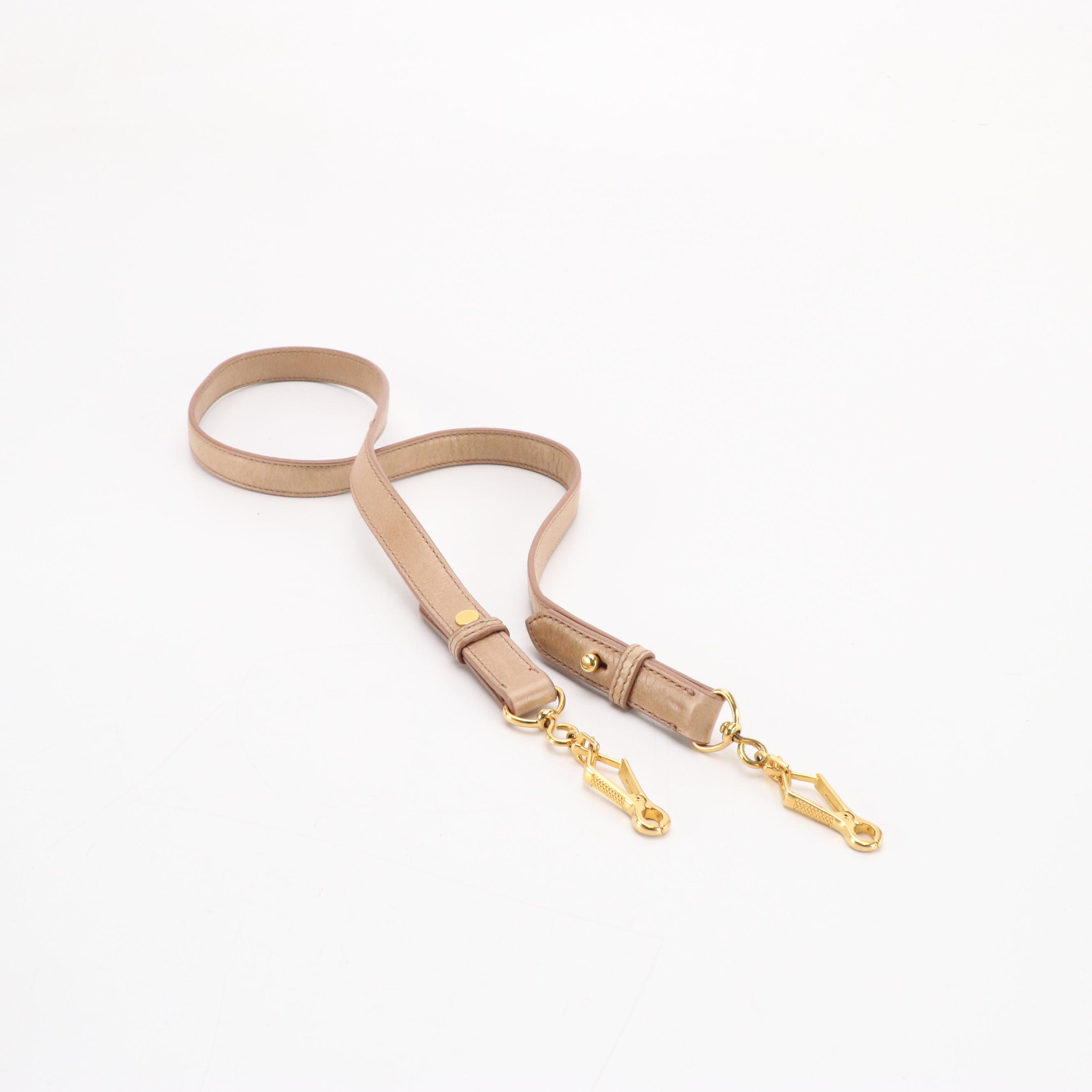 Miu Miu Braided Handle Two-Way Coffer Bag in Neutral Matelassé Leather