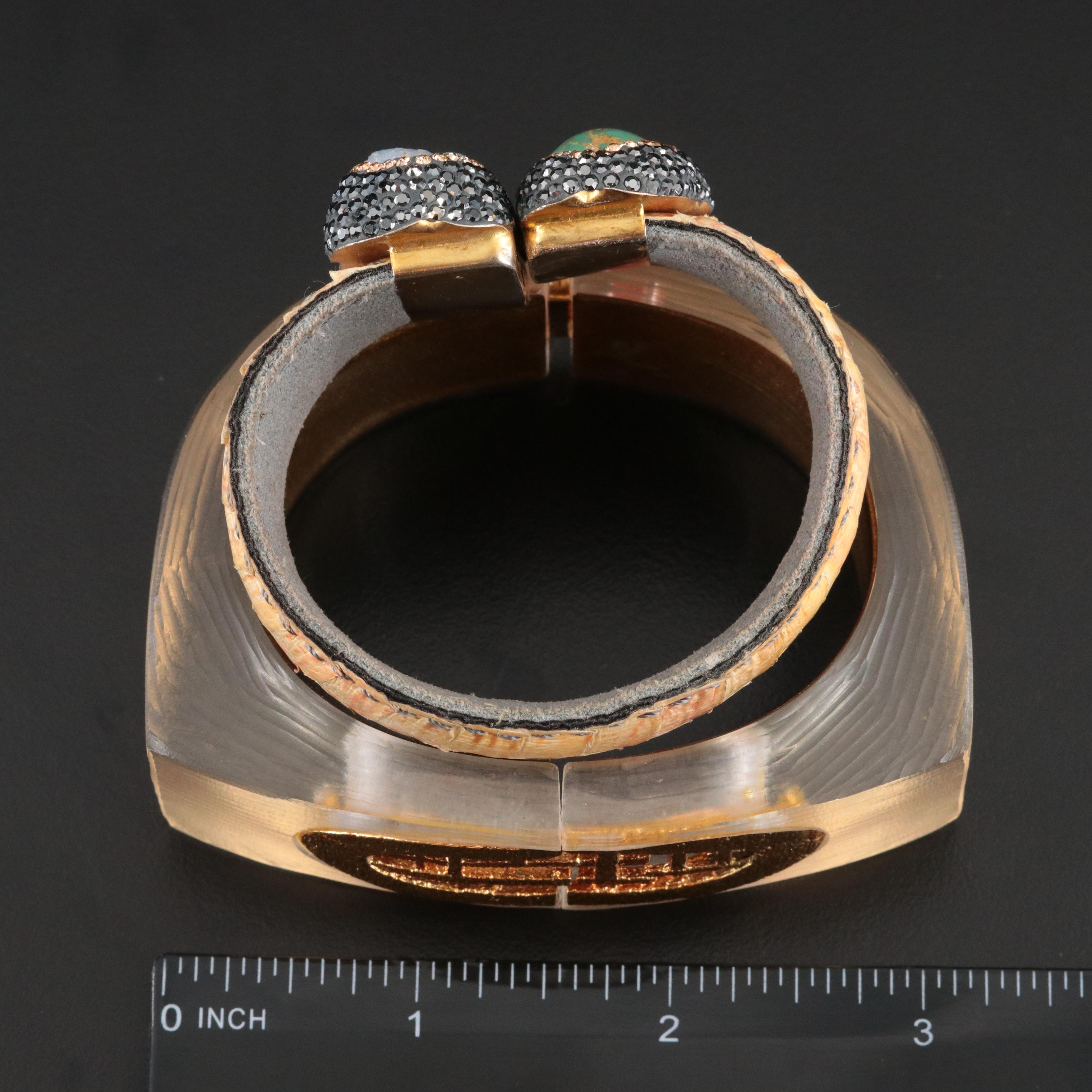 Jewelry Lot Including Alexis Bittar Lucite Cuff and Druzy Necklace