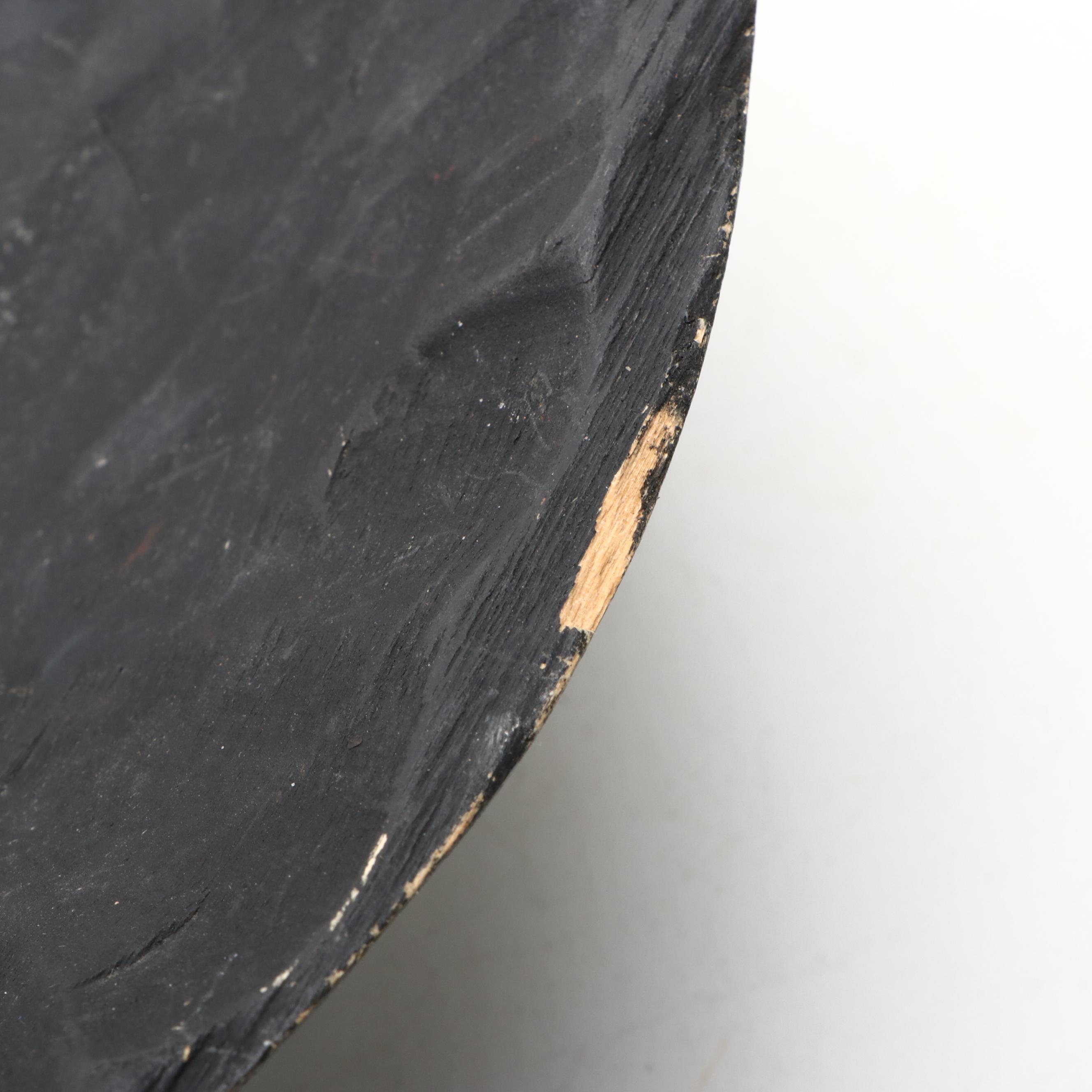 Polychrome Round and Long Carved Wooden Wall Masks