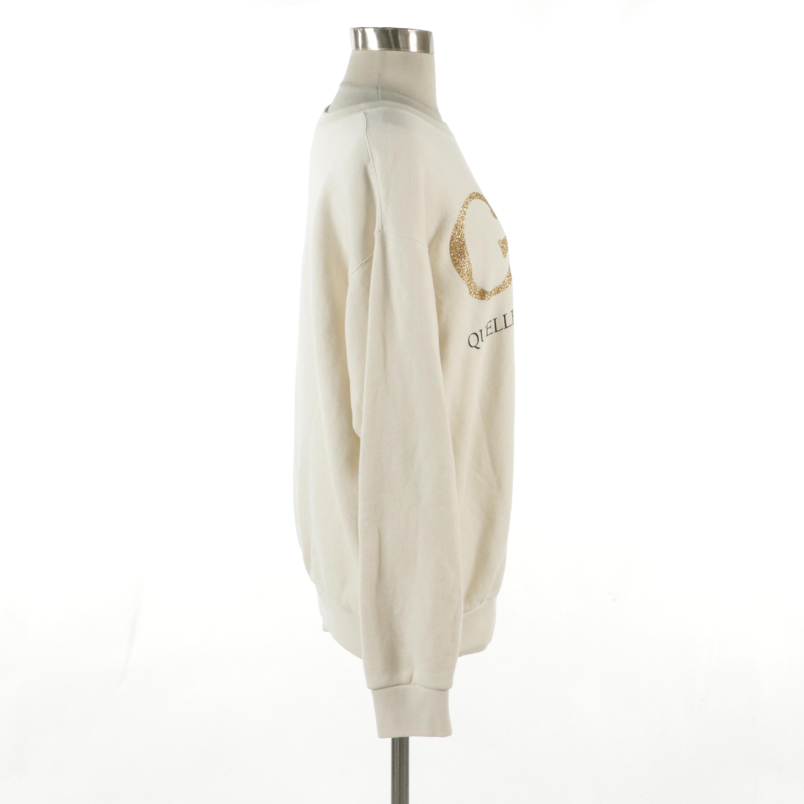 Gucci "Quelle Quen Soit La Saison" Cotton Crewneck Sweatshirt